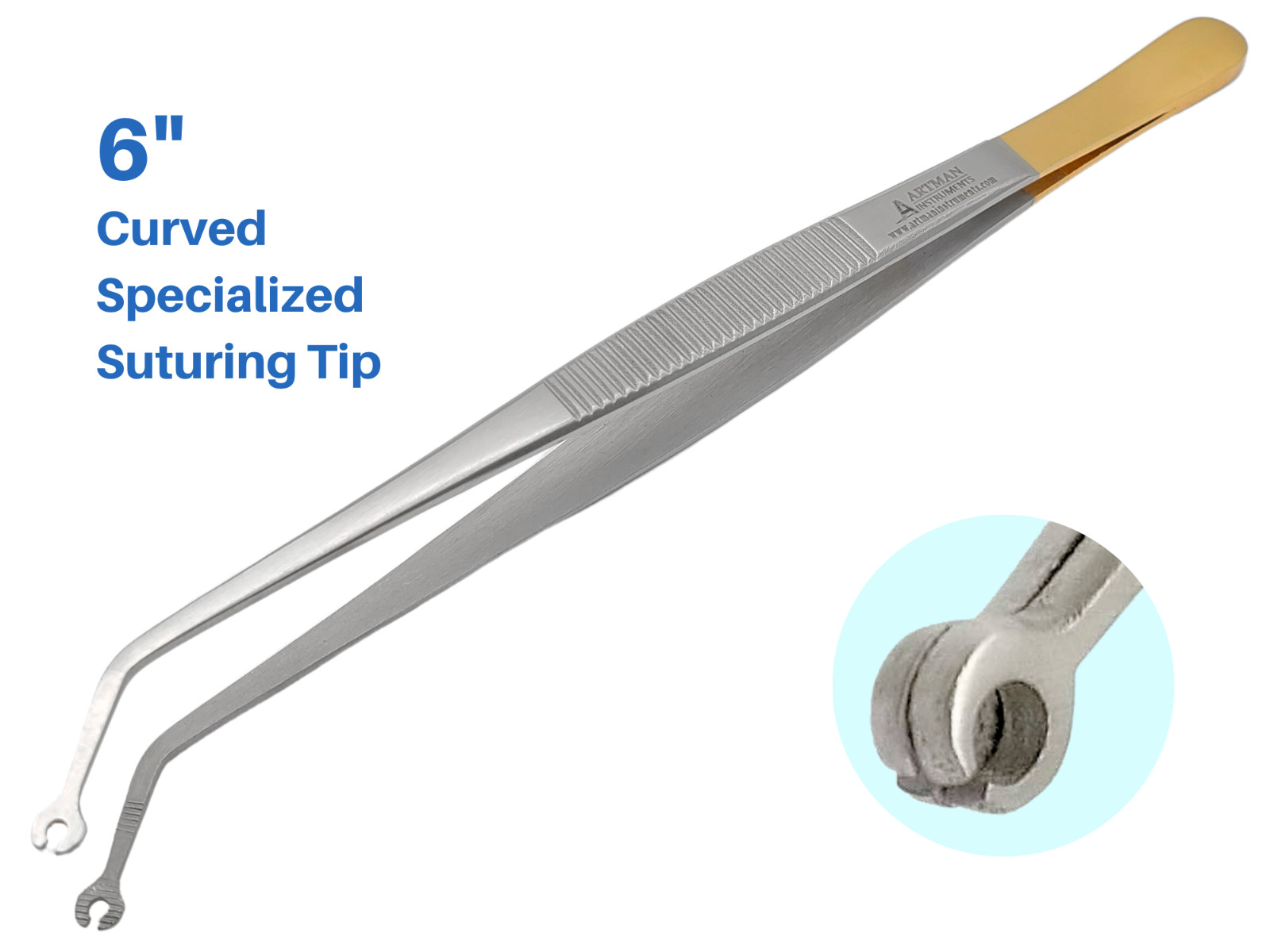 Corn Suturing Tweezers Curved ARTMAN