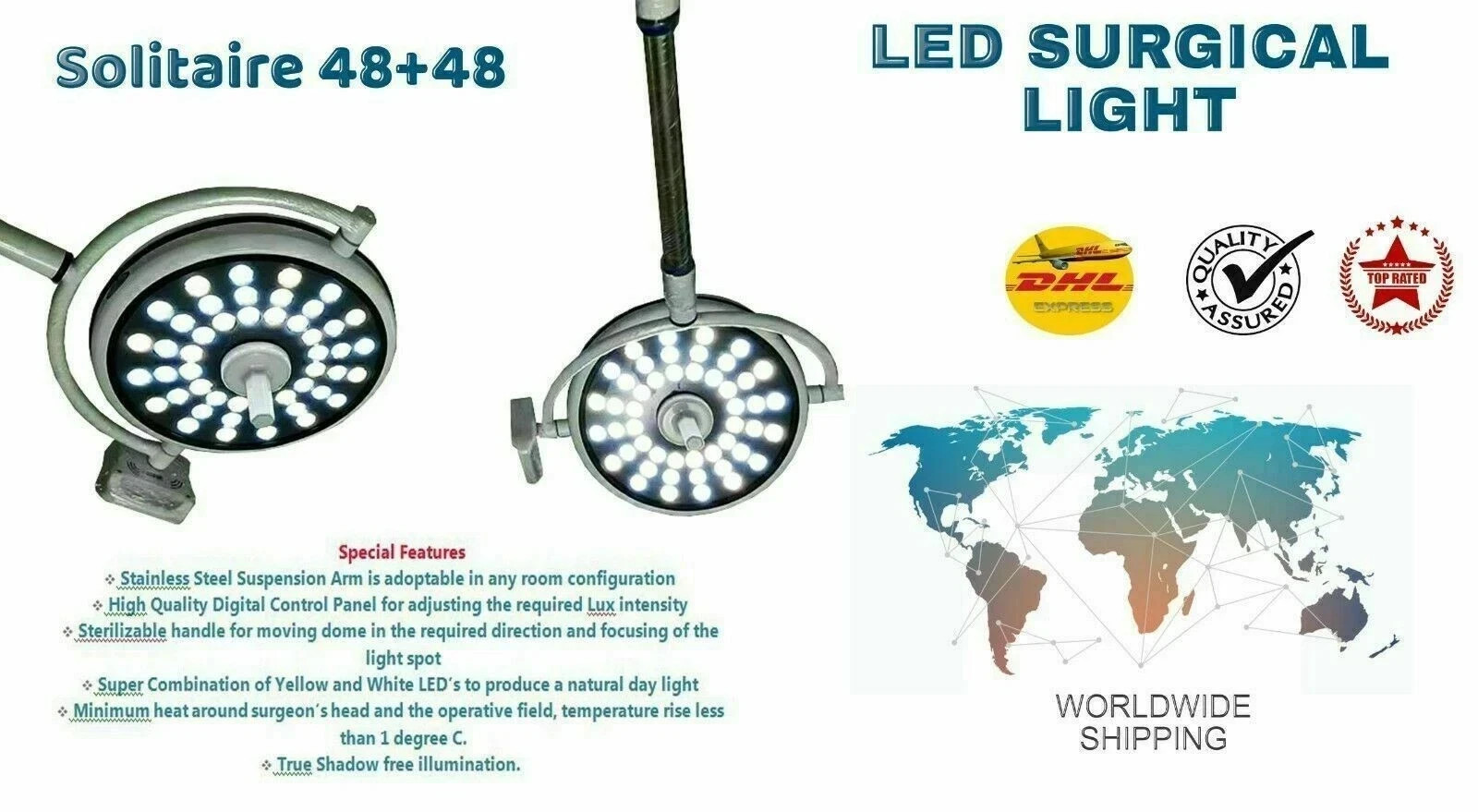 LED Lamp Satellite OT Room Light Surgical New Double Dome Operation Theater