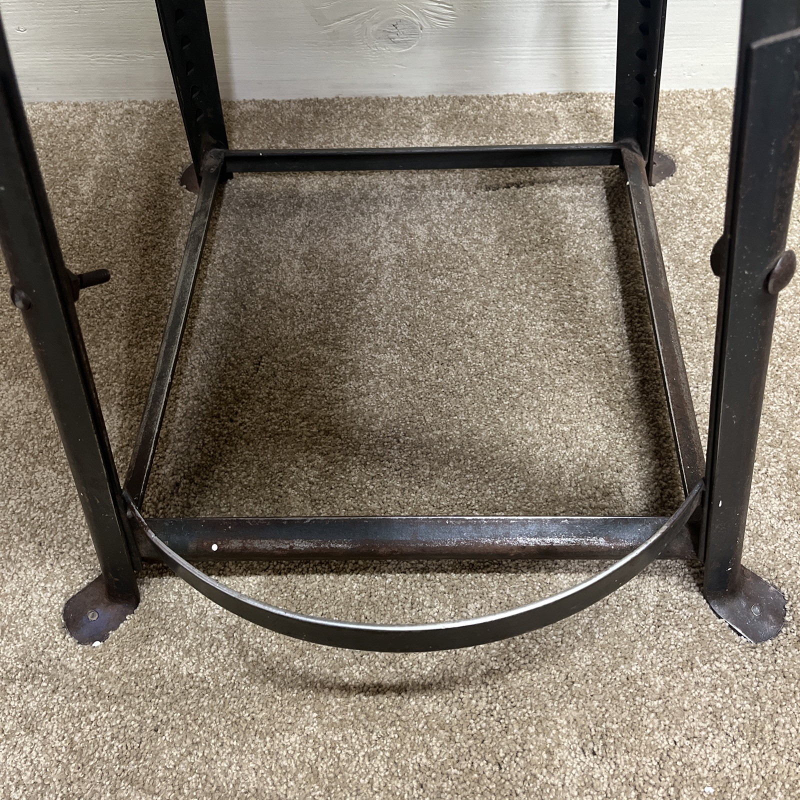 Vintage INDUSTRIAL STOOL bar metal steel shop chair mid century kitchen counter