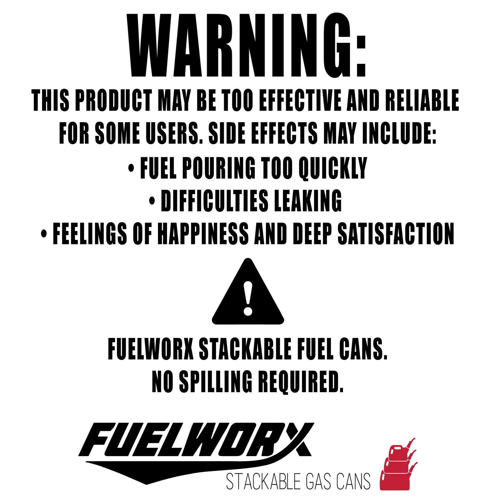 Fuelworx Red 5 Gallon Stackable Fast Pour Gas Fuel Can CARB Compliant 3-Pack
