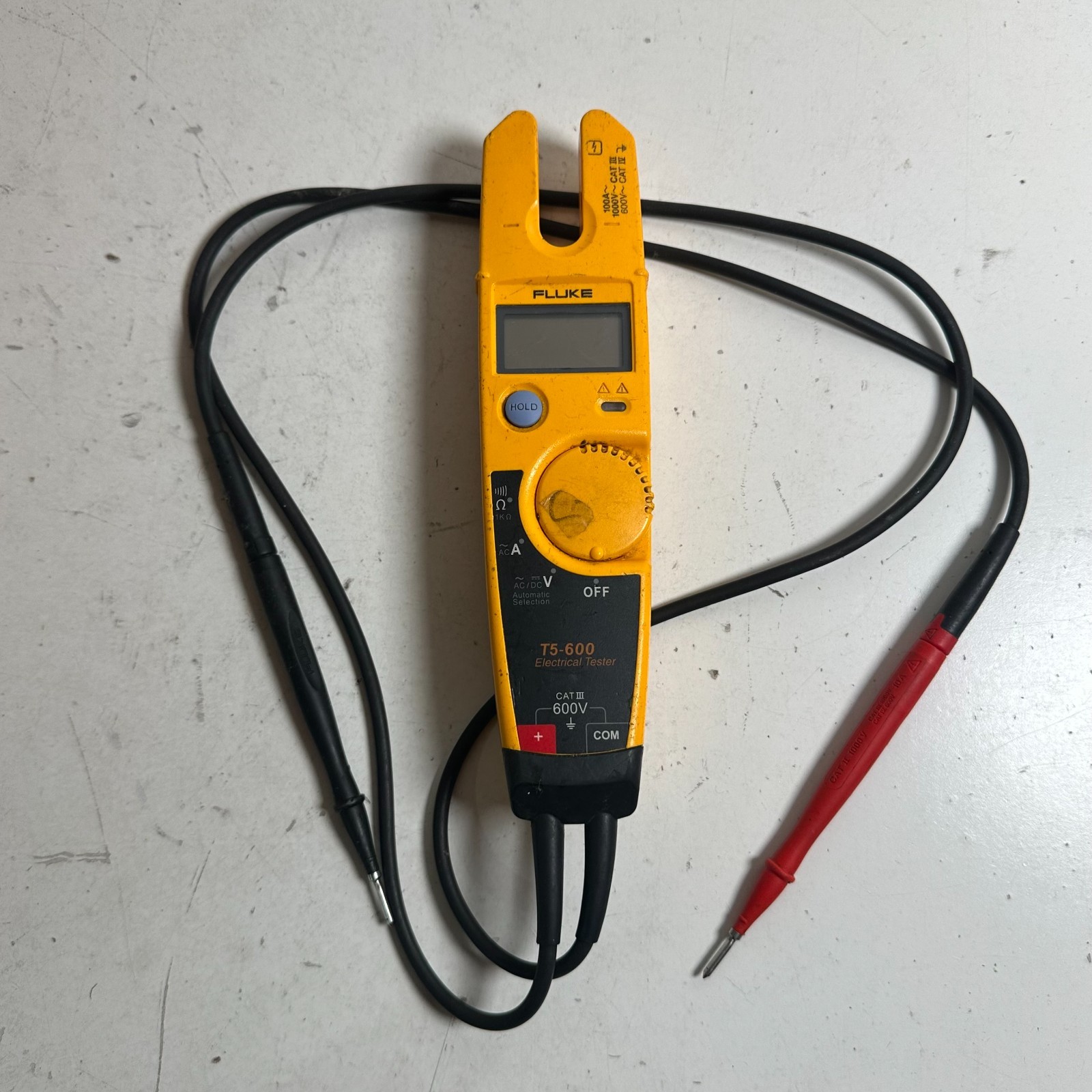 Fluke T5-600 Yellow 600 Voltage Meter Continuity Current Electrical Tester