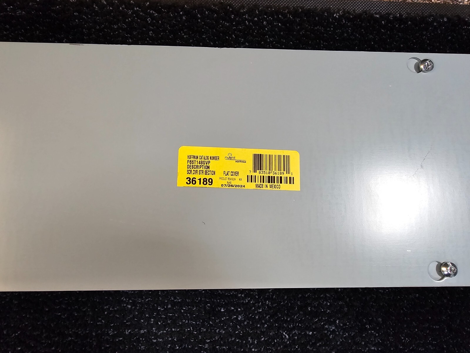 Hoffman F66T148GVP SCR CVR Straight Section Flat Cover Wireway 6″X 6″X 48″