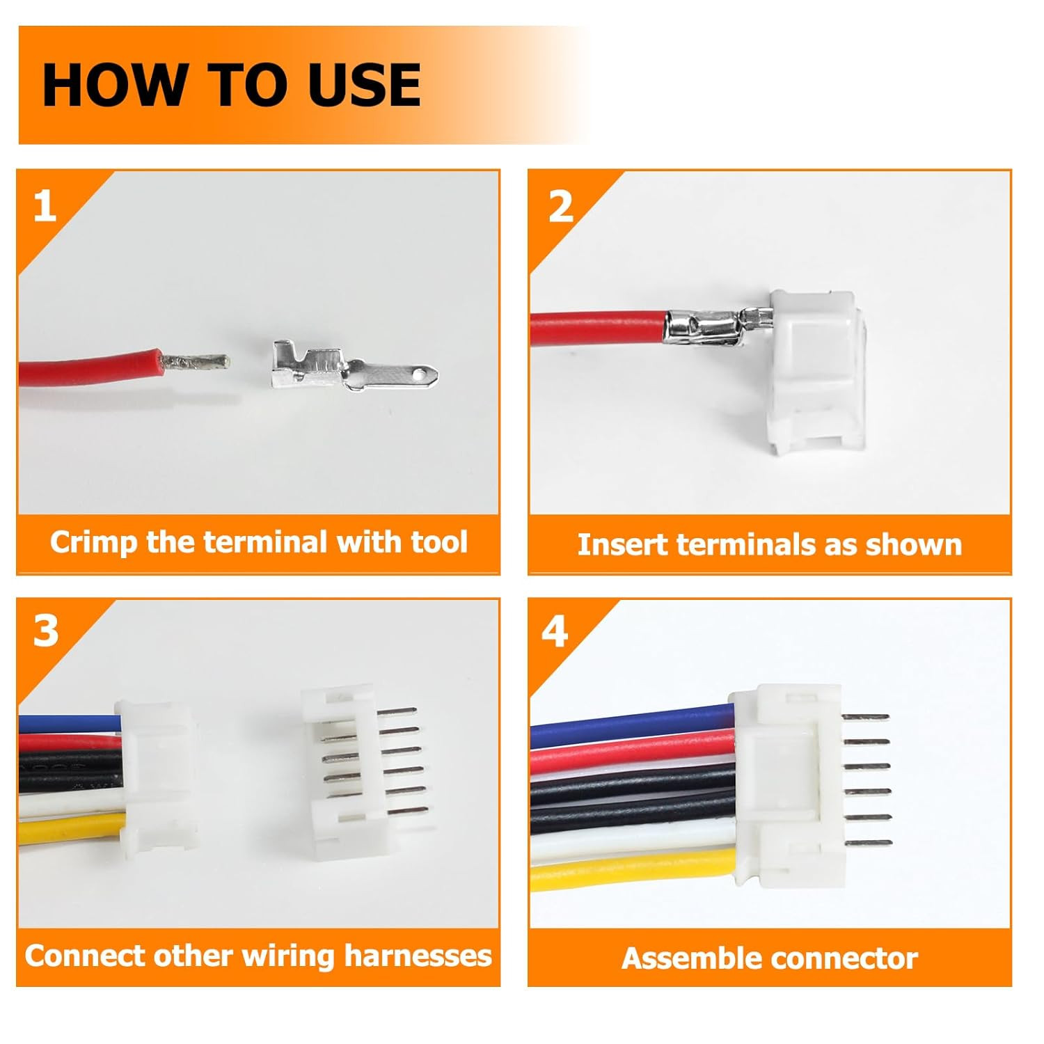 640PCS JST PH 2.0Mm Connector Kit Ph2.0Mm Adapter Cable Terminal Connectors Set