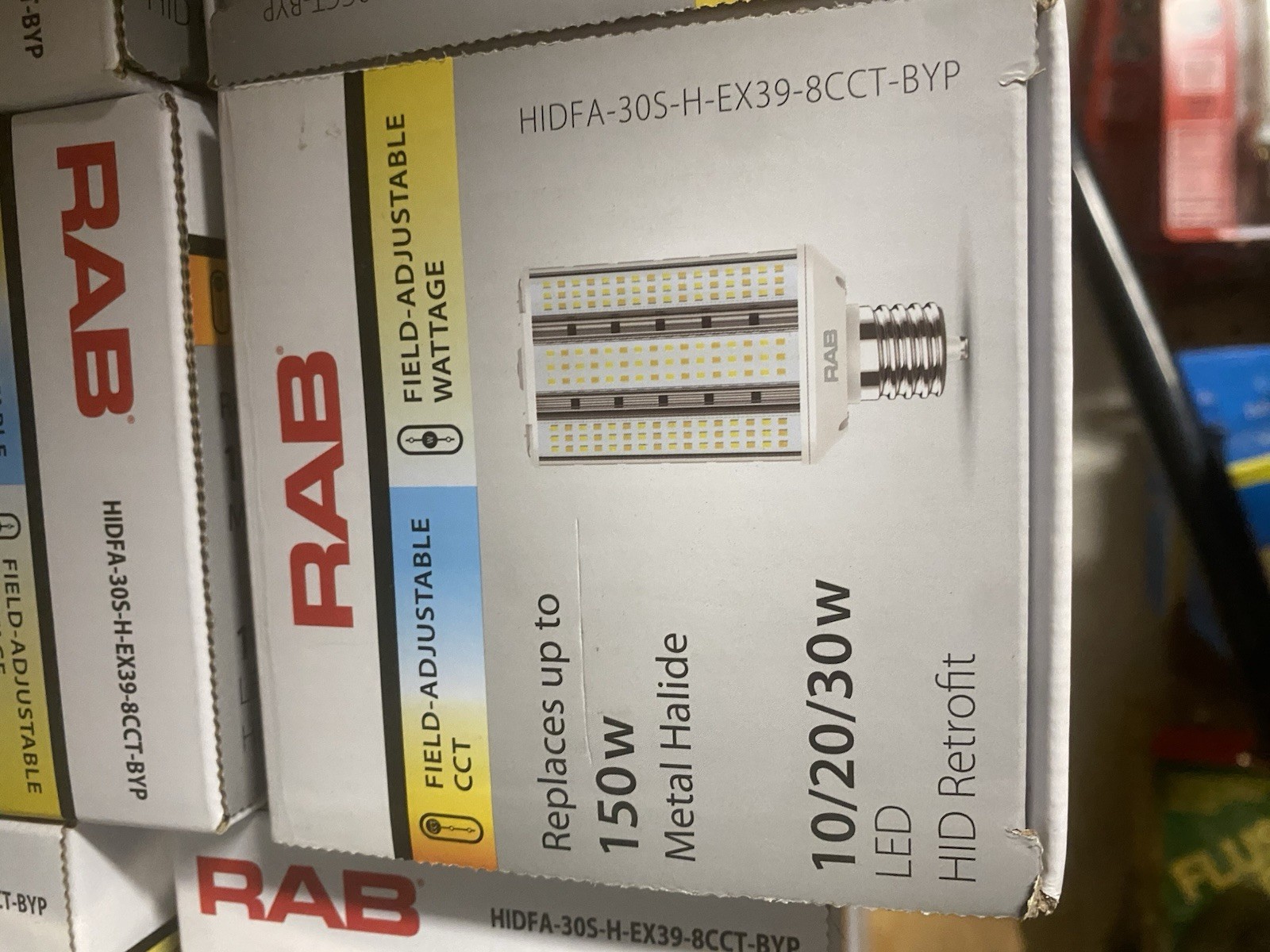 RAB HIDFA-205S-EX39-8CCT-BYP LED Corn Cob 205W 30750LM 3/4/5K 120-277V EX39 New