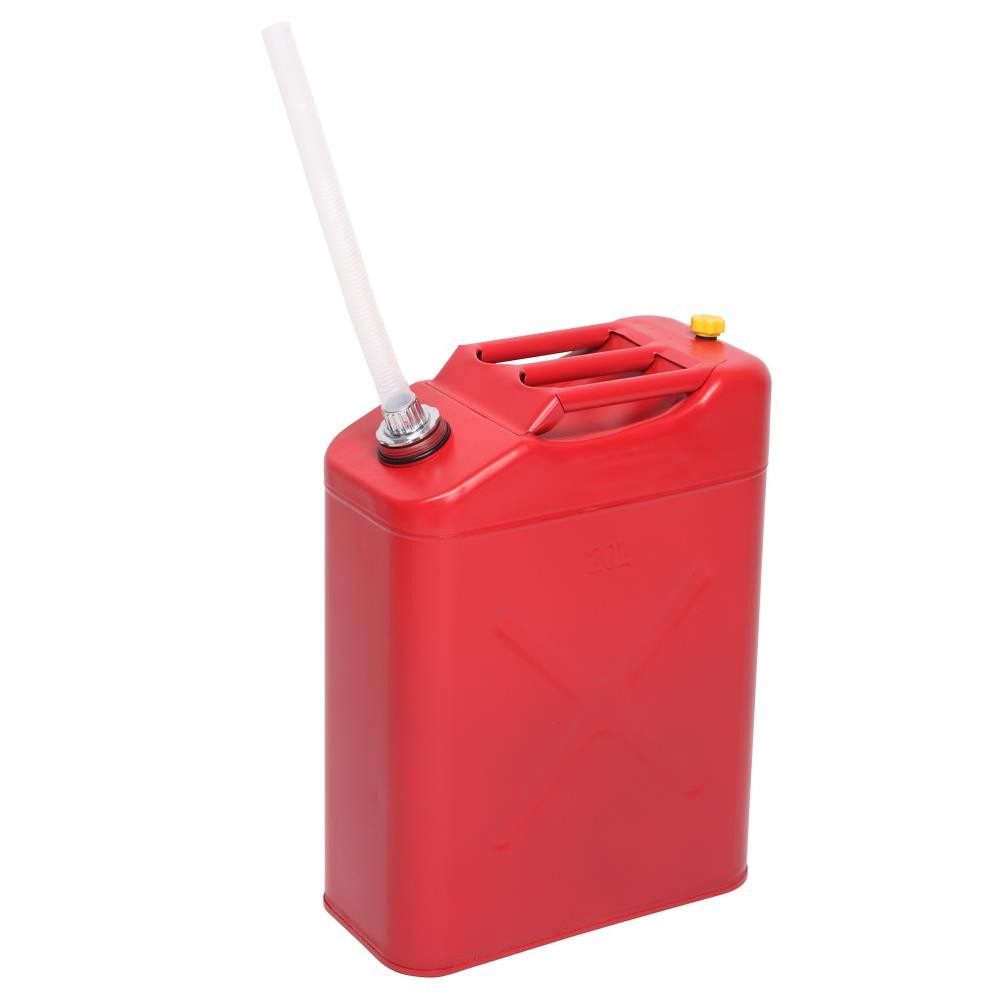 New Red 20L 5 Gal Gas Fuel Can Fuel Gasoline Steel Tank + Spout Leak-Proof