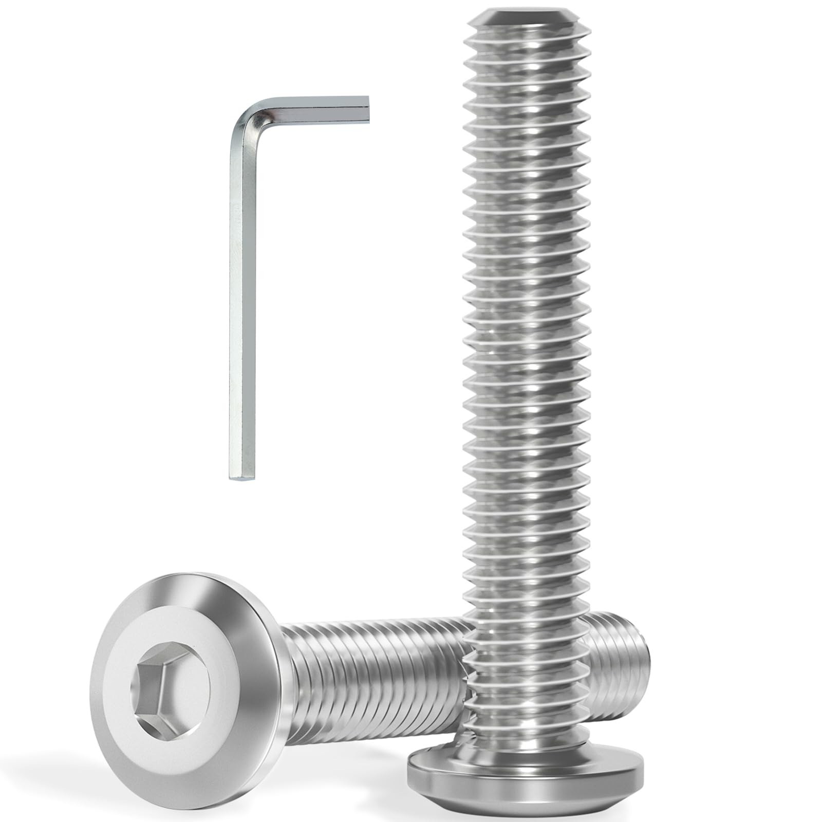 VGBUY M6-1.0 x 60 mm 28Pcs Flat Head Hex Socket Cap Screws Bolts,304 Stainles…