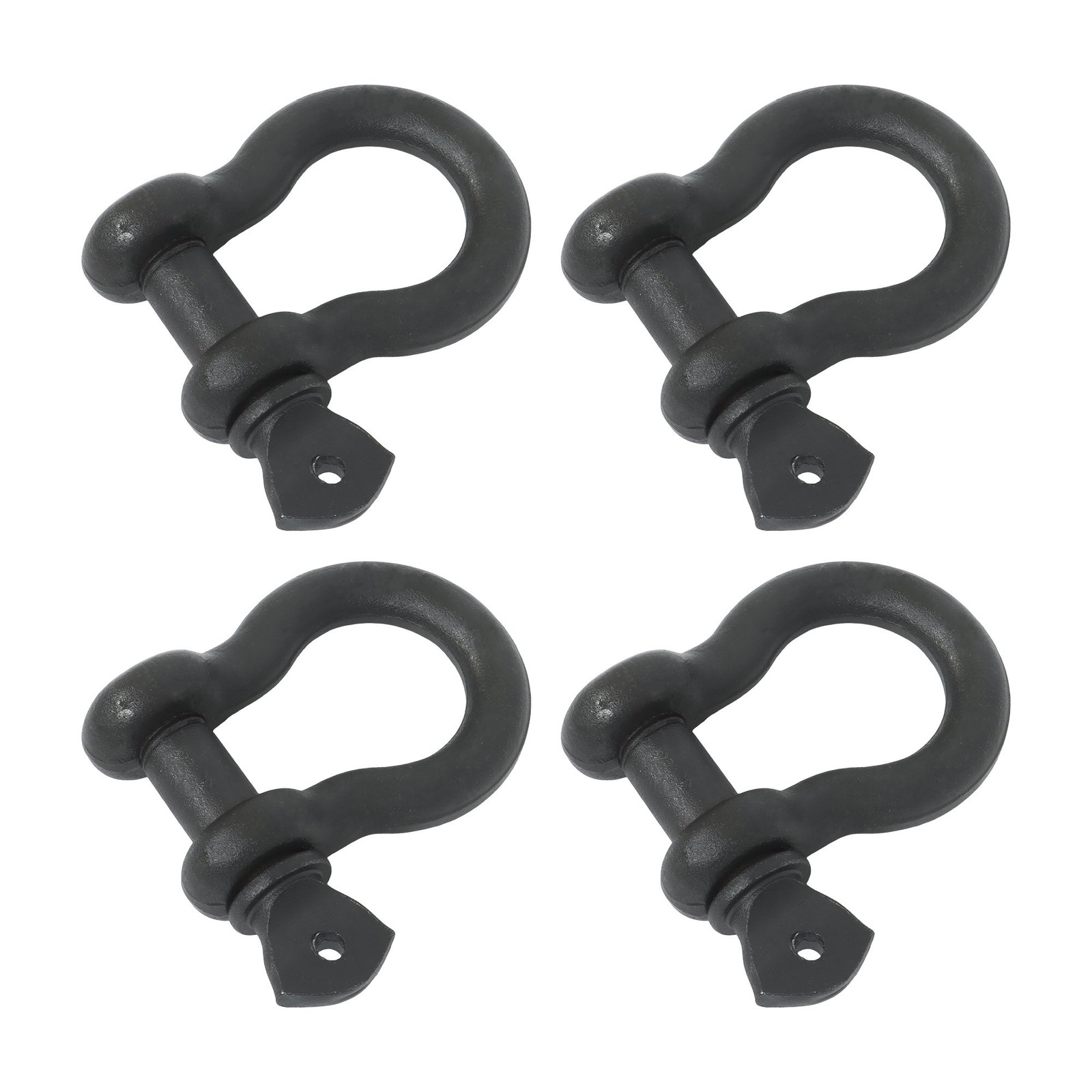 4 Pack 3/4 Inch Bow-Shaped D Ring Shackles 4.75t/10471lbs Working Load Black