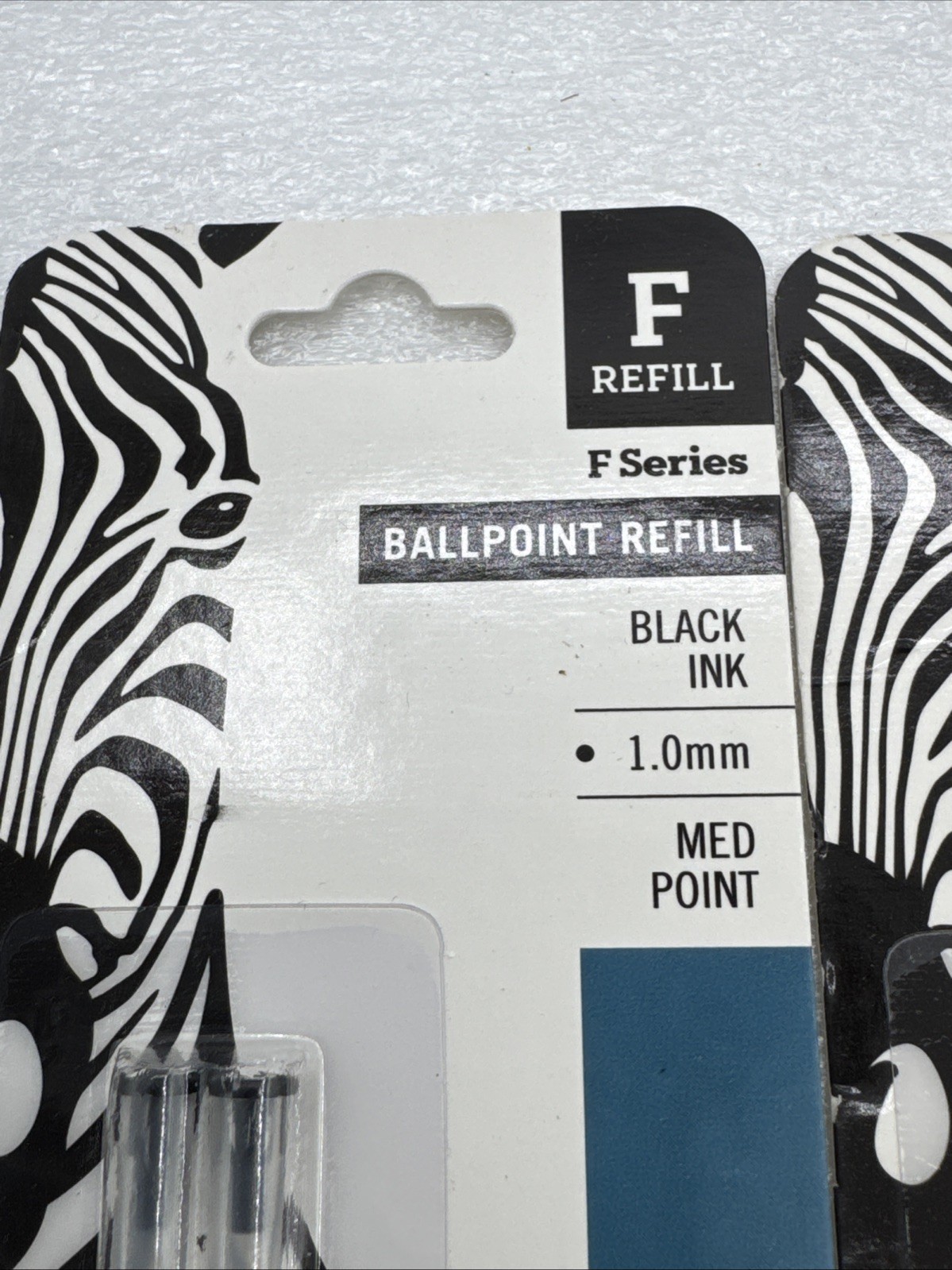 Lot 3 Packs (6 Total) Zebra Steel F-Refills Ballpoint Pens Black Ink 1.0mm MED