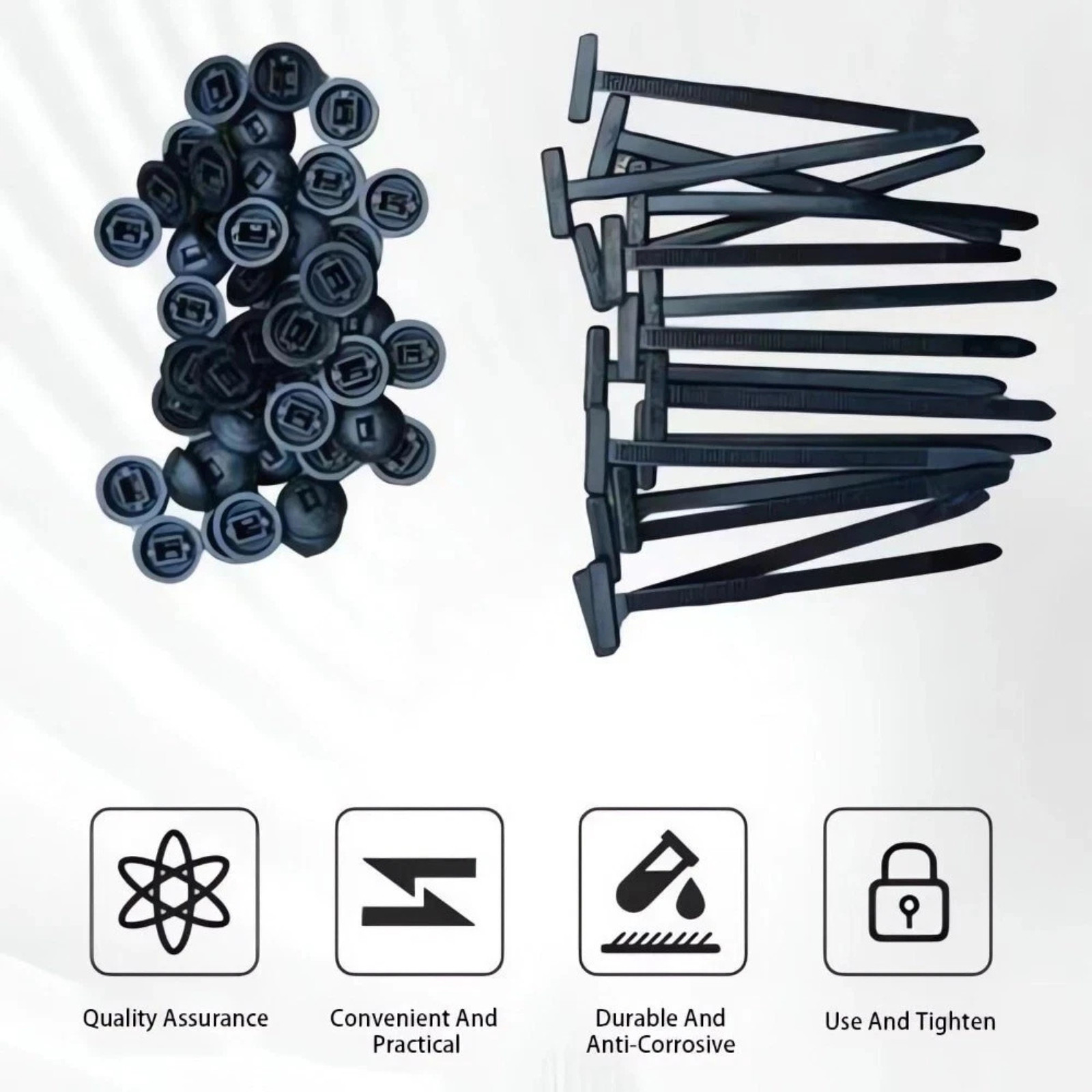 Nylon Universal Cable Tie Buckle Heavy Duty Self-Locking Free Ship 100pcs