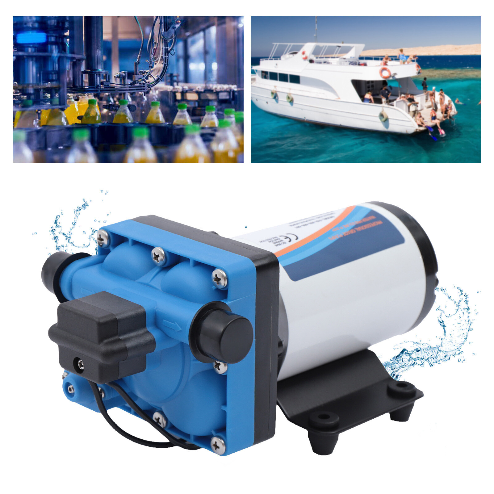 110V Self Priming Water Pressure Diaphragm Pump 55 PSI for Home/Caravan/Marine