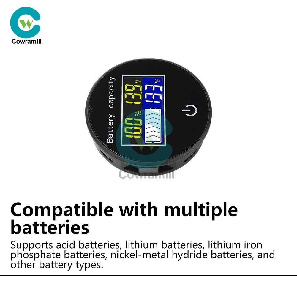 LCD Digital Battery Level Indicator Voltage Power Percentage Temperature Display