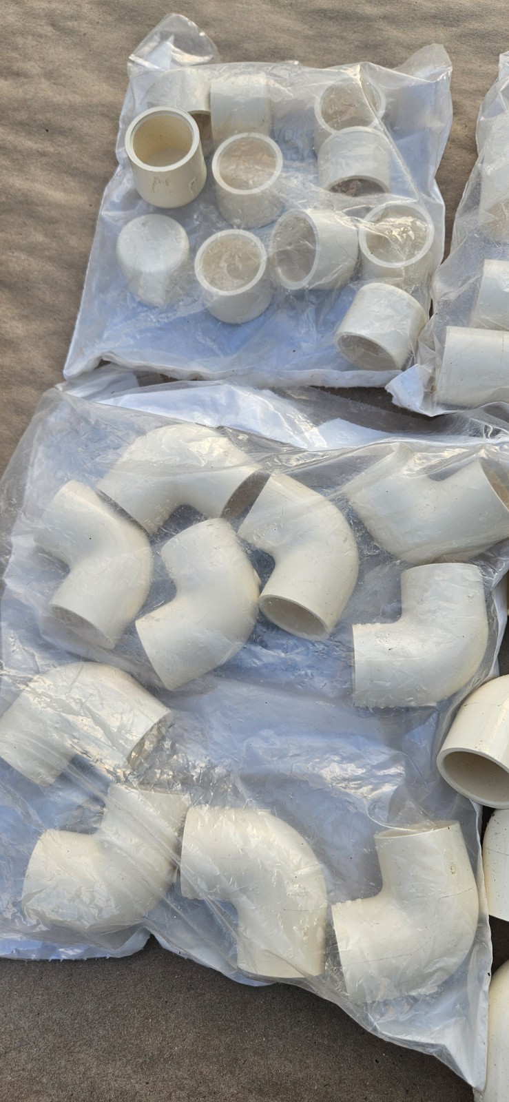 Mixed Lot of PVC Fittings over 60 3/4” Sch 40 Plus Others – New Dirty
