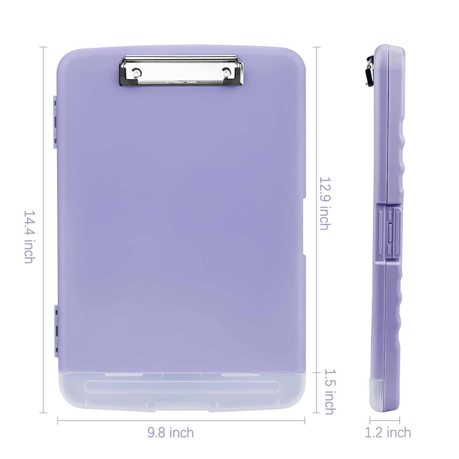 Meiikun Clipboard with Storage, 14.4 x 9.8 x 1.2 inches, Lavender Purple