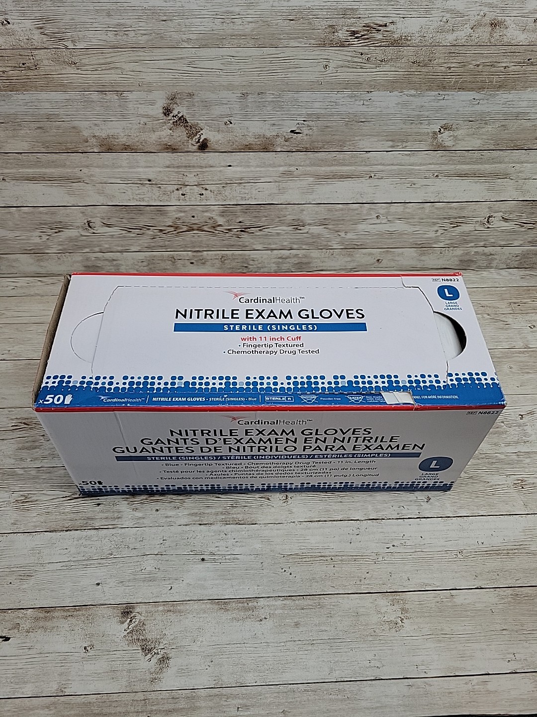 Sterile Nitrile Exam Gloves Cardinal Health *50 Singles* Size: LARGE *Exp 10/26*