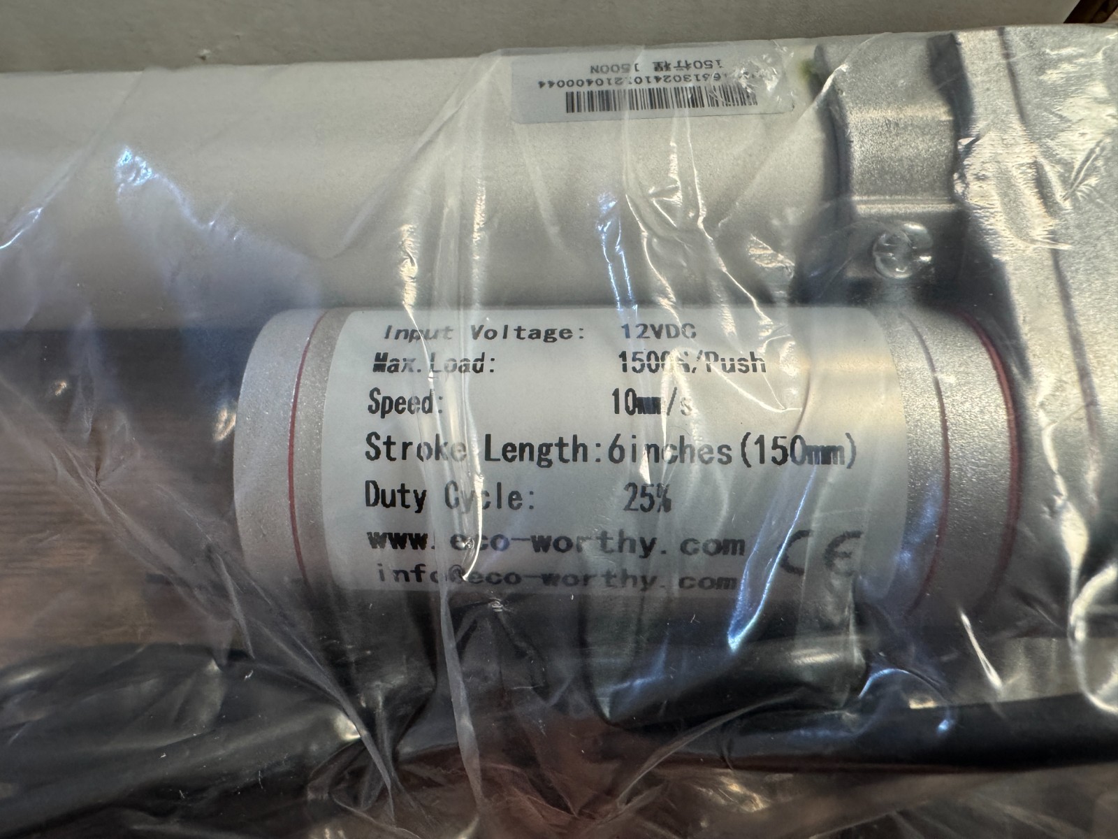 ECO-WORTHY 12V 6-Inch Stroke Linear Actuator 330lbs Maximum