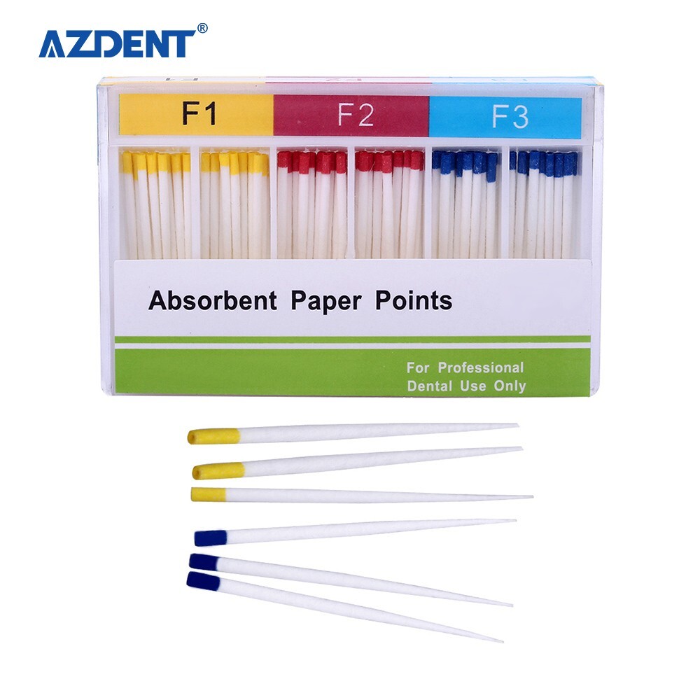 100PCS Dental Puntos Absorbentes de endodoncia para Endo Root Canel F1, F2, F3