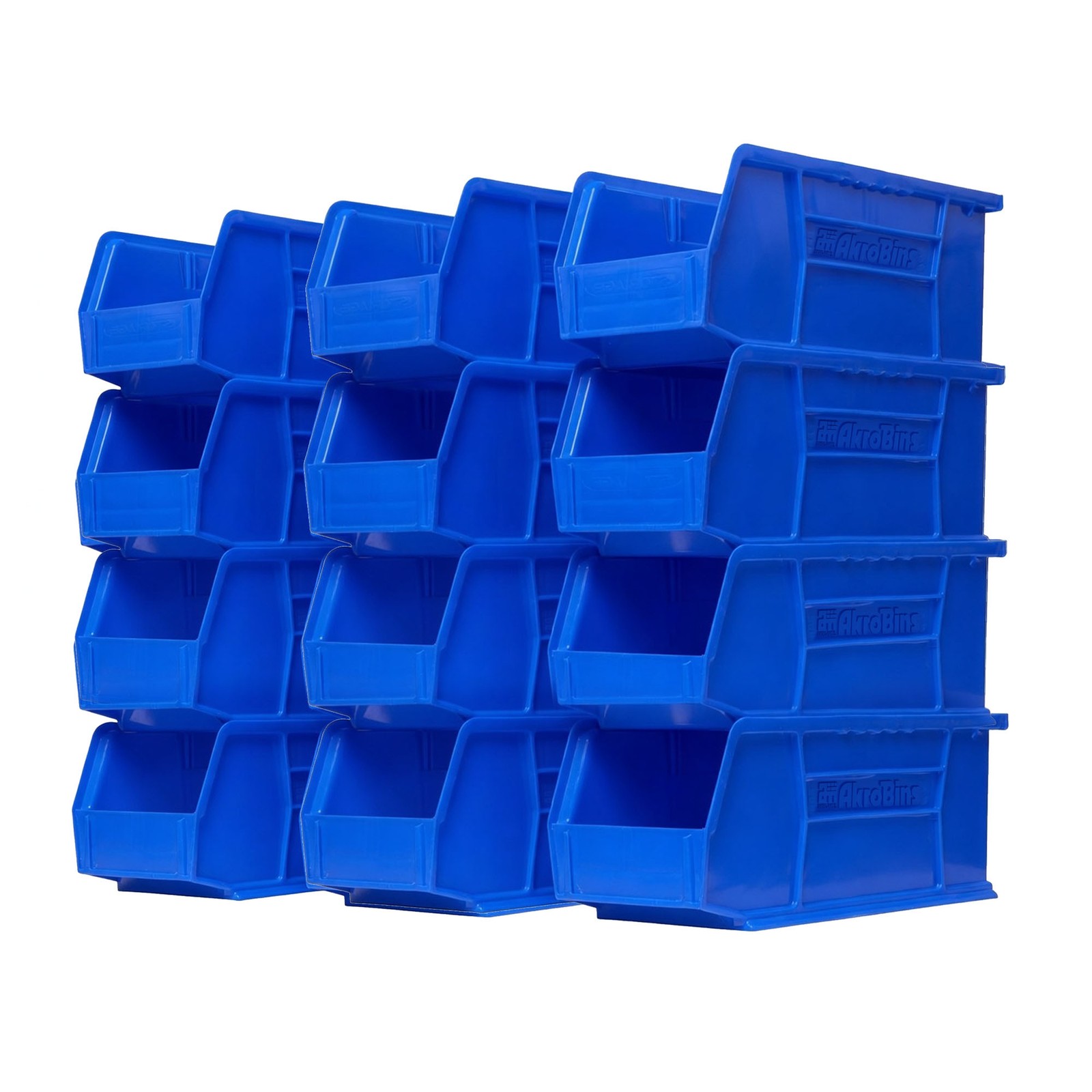 Akro-Mils 12 Pack AkroBins Plastic Storage Bins, Space-Saving Organizers, Blue