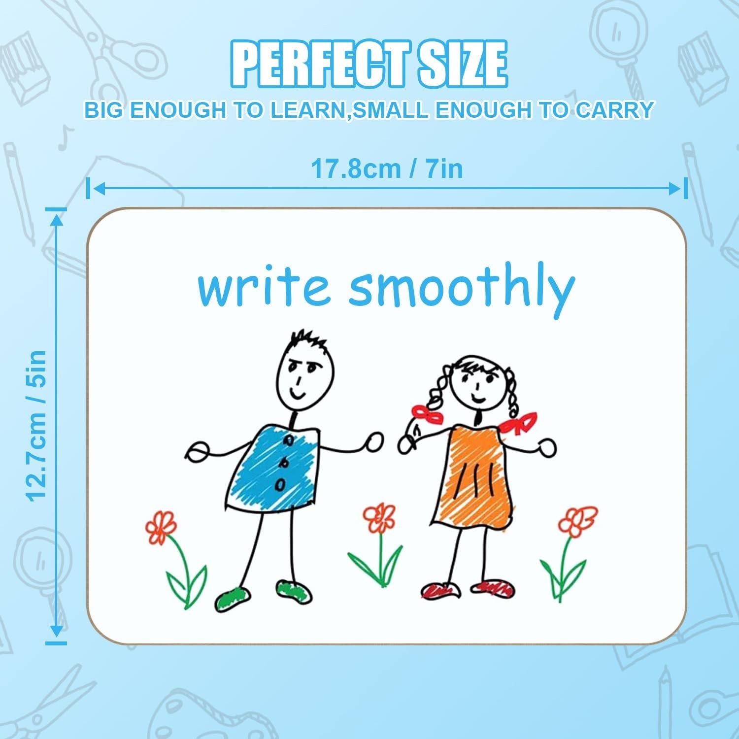 6-Pack Small Whiteboard Dry Erase Boards, 5″x7″ Mini Lapboards for Students &
