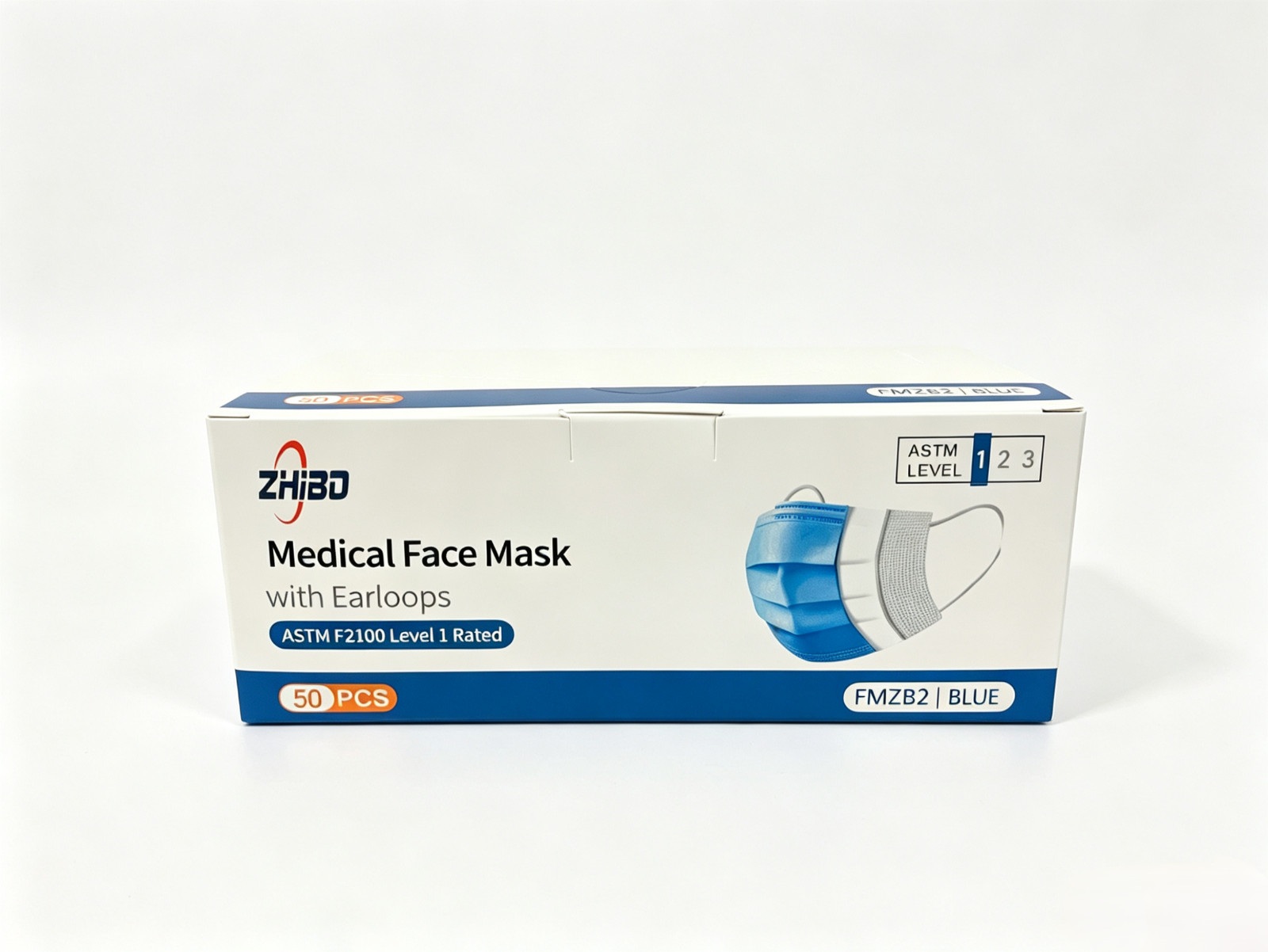 Disposable Blue Medical Masks 100PCS Earloop ASTM Level 1 Workplace Use