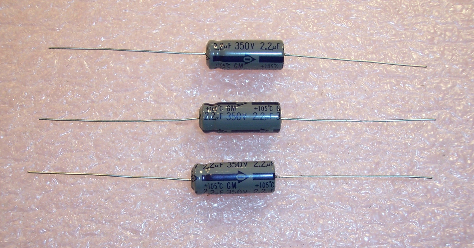 QTY (100) 2.2uf 350V 105′ AXIAL ELECTROLYTIC CAPACITORS ECEB2VG2R2 PANASONIC