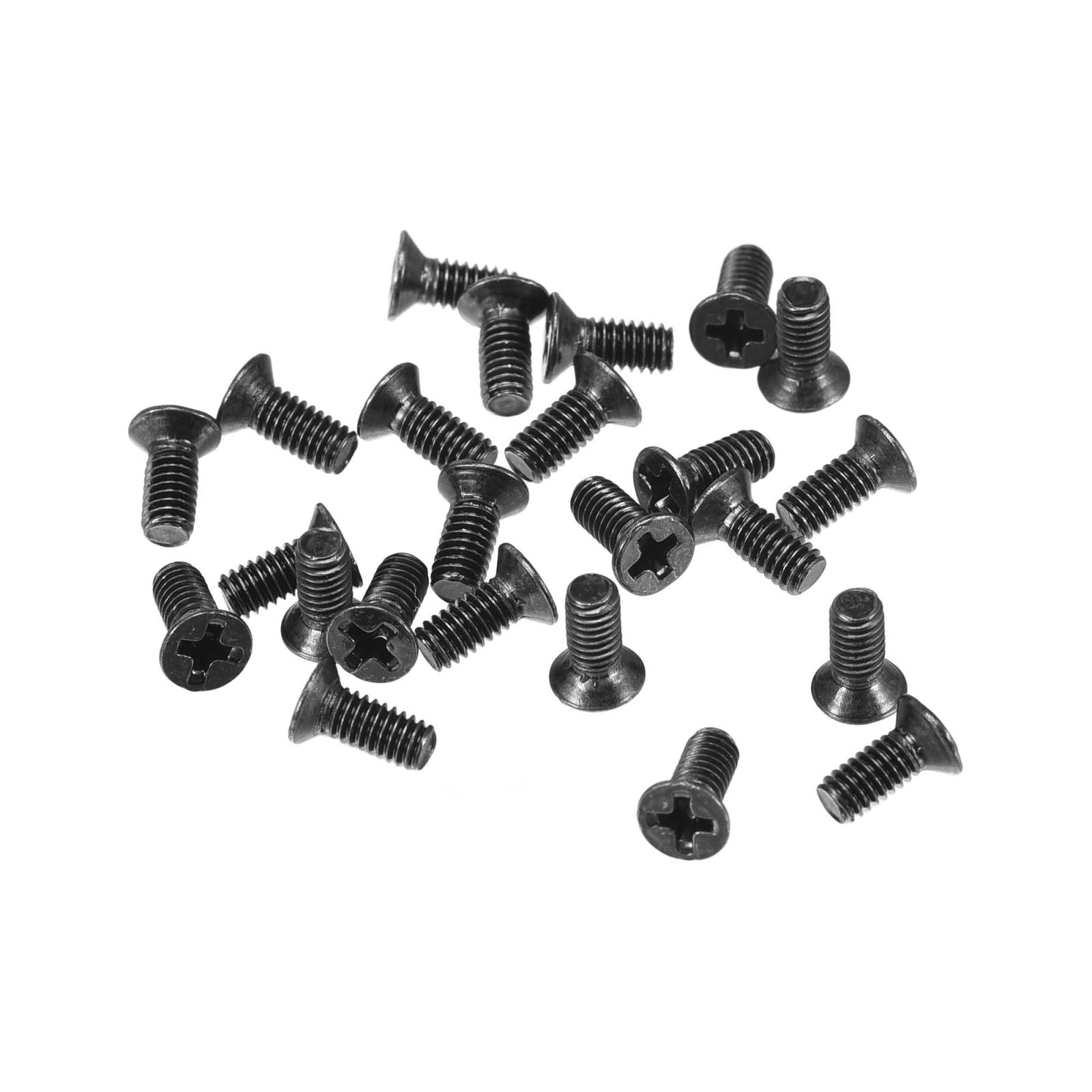 M2.5 x 6mm Phillips Flat Head Screws Carbon Steel Machine Screws Black 150pcs