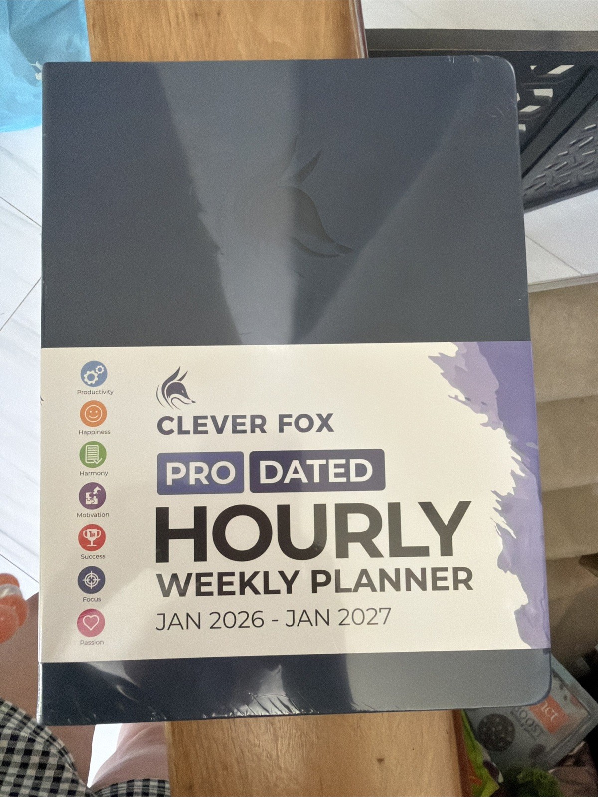 Clever Fox PRO Dated Hourly Weekly Planner Large Faux Leather blue 2026-27