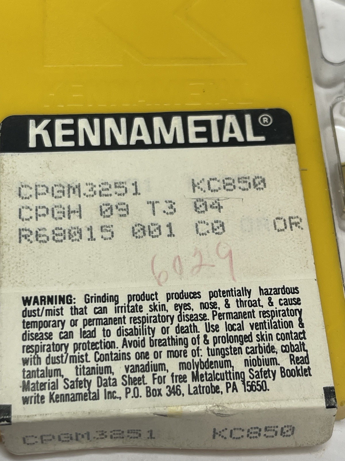 Kennametal CPGM3251/ CPGH09T304 K850 Carbide Turning Inserts Qty.10 (26MY603)