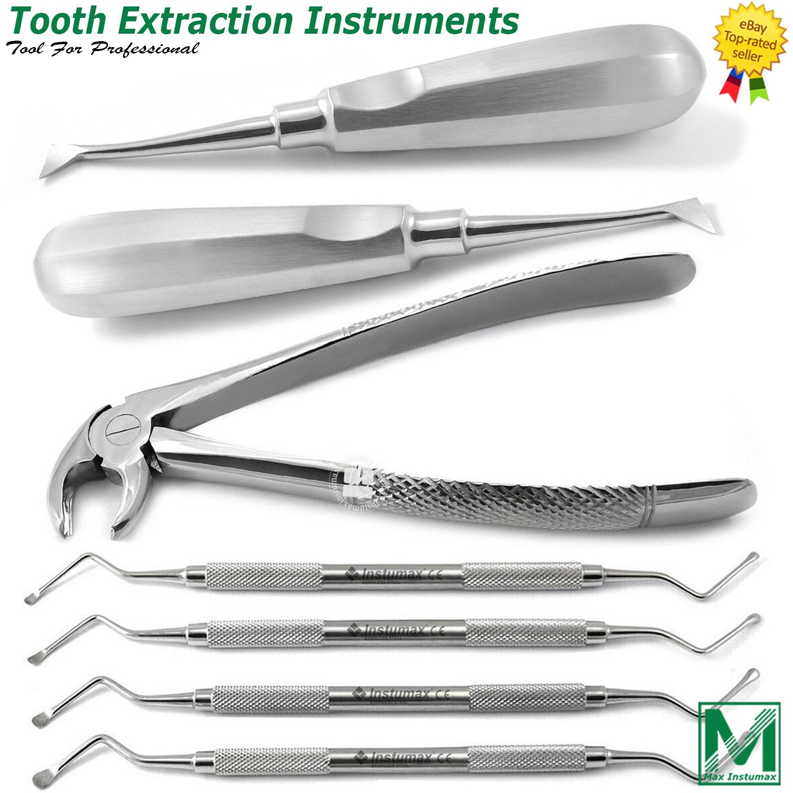 7 Pcs Tooth Removal Basic Extraction Kit Dental Surgery Instruments Set German G