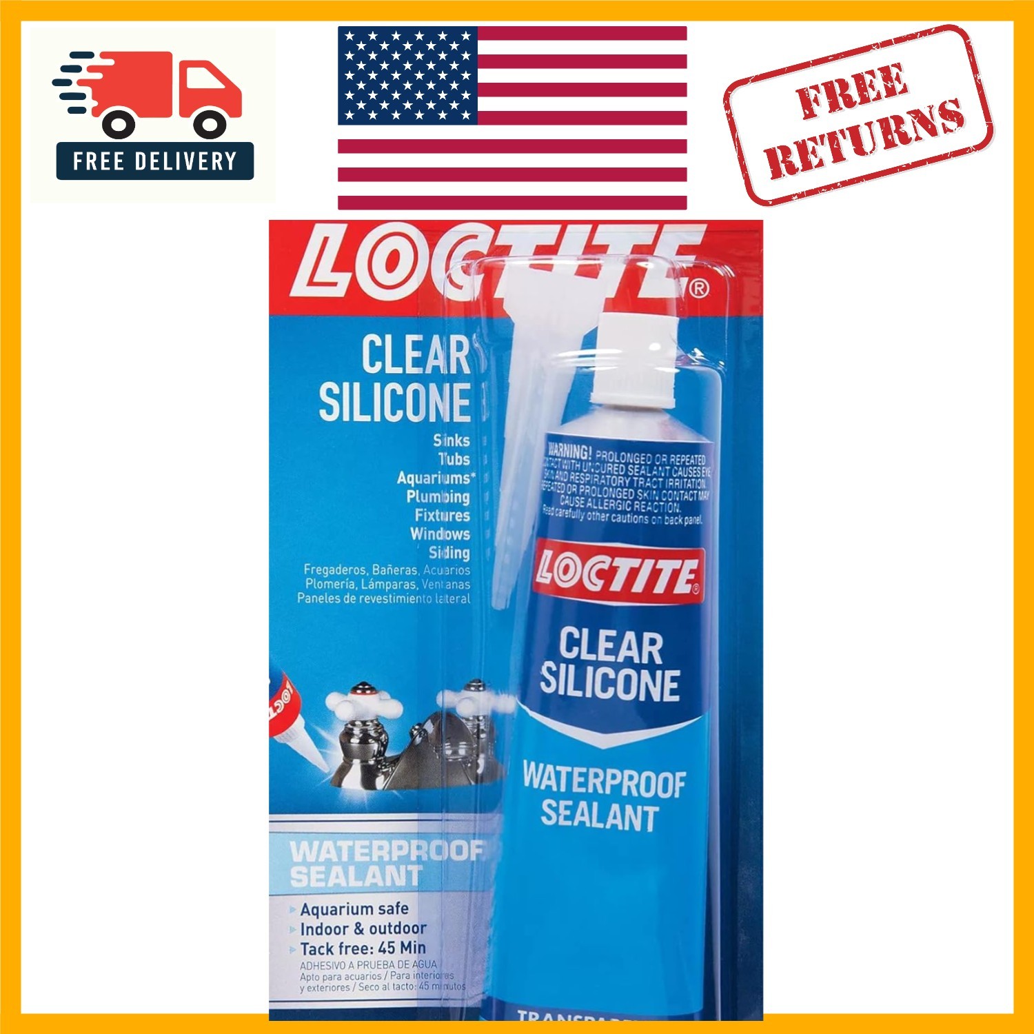 Multipurpose Clear Silicone Sealant – 2.7 oz Tube for Strong Bonds & Repairs