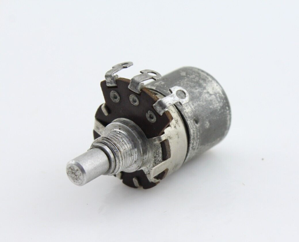 Vintage 1955 Stackpole 1M Ohm Audio Taper Potentiometer Switched RF Shield Cup