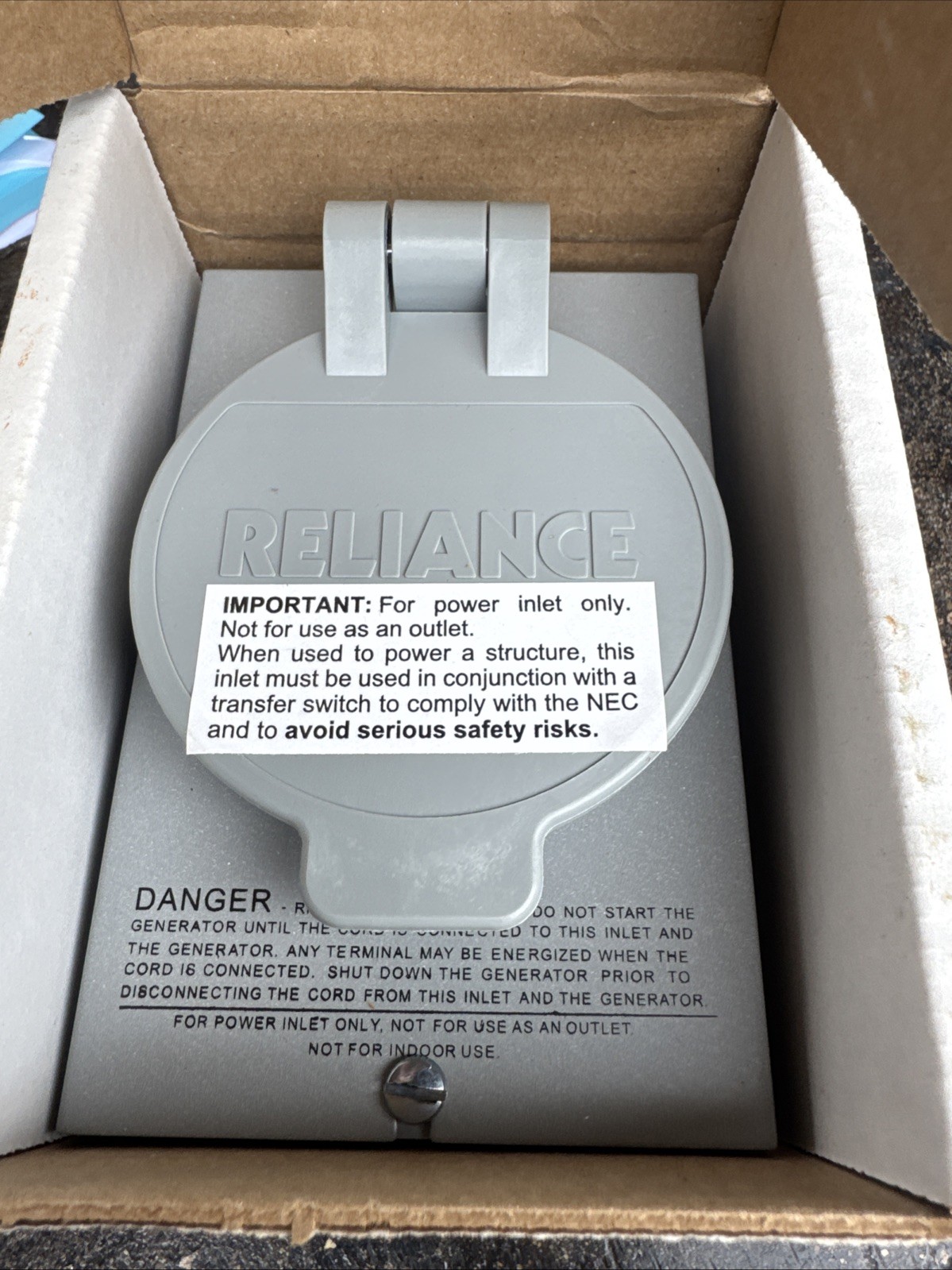 Reliance Controls PB30 30-Amp Power Inlet Box Type L14-30C