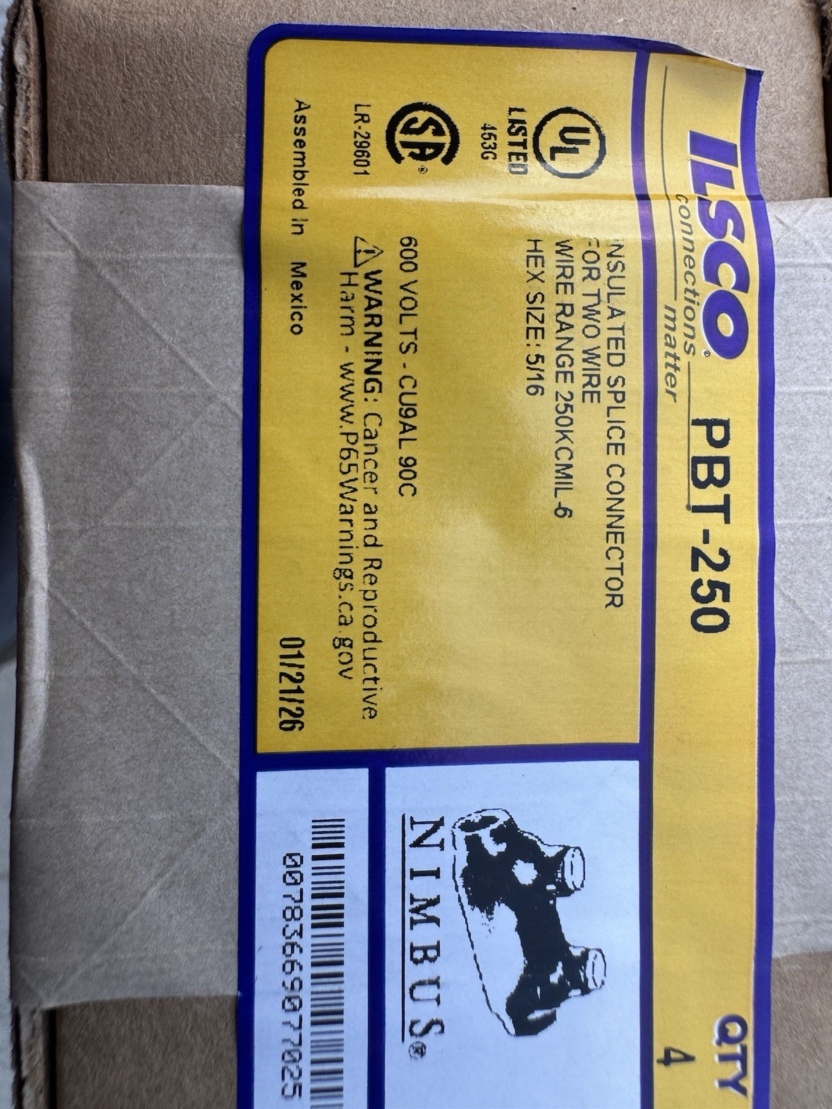 ILSCO PBT-250 Lot Of 10 Pcs