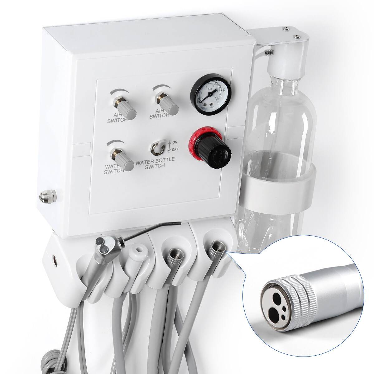Portable Dental Turbine Unit Weak Suction Work +Air Compressor/Handpiece 2/4Hole