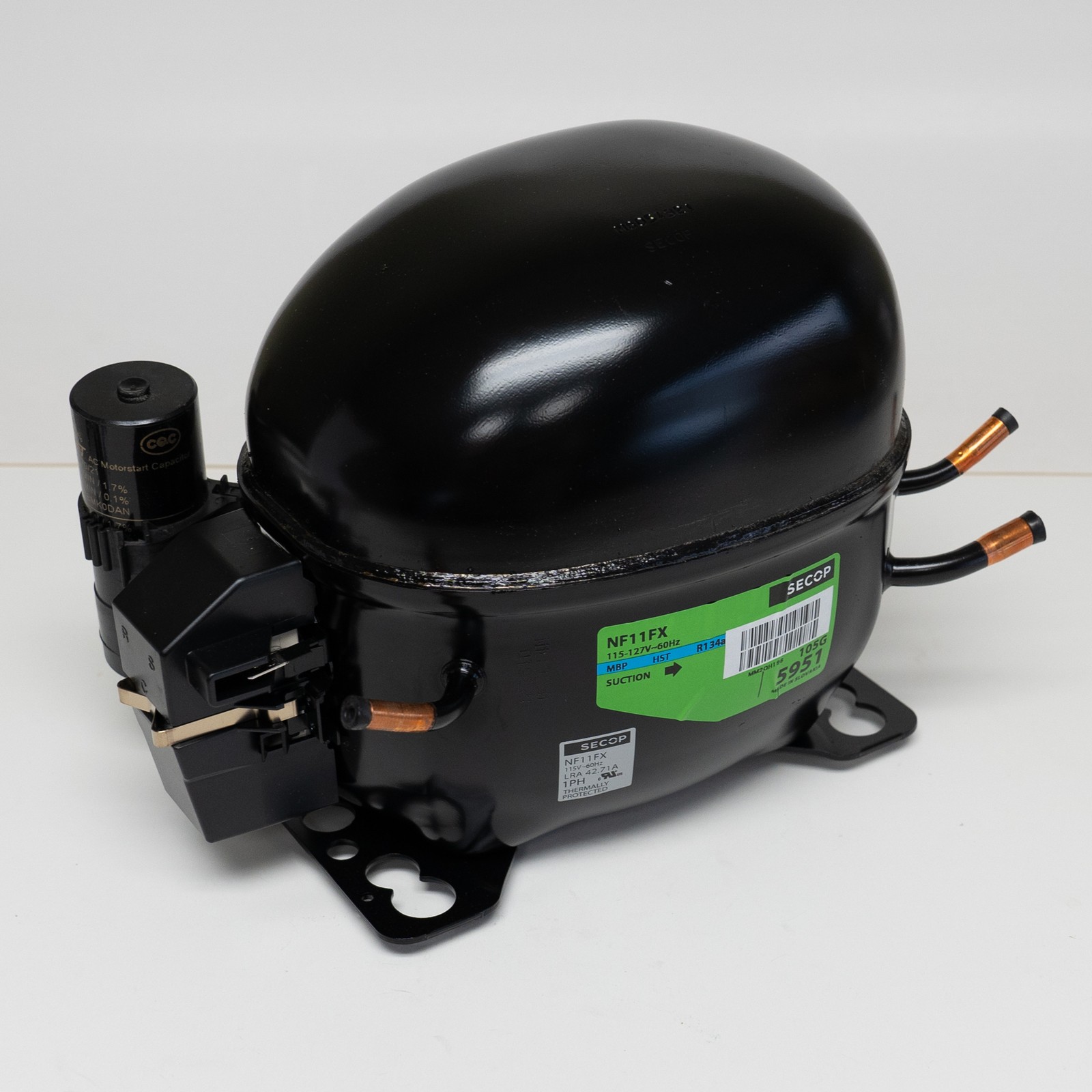 Secop NF11FX R134a Hermetic Refrigeration Compressor 1101 BTU LBP 4164 BTU HBP