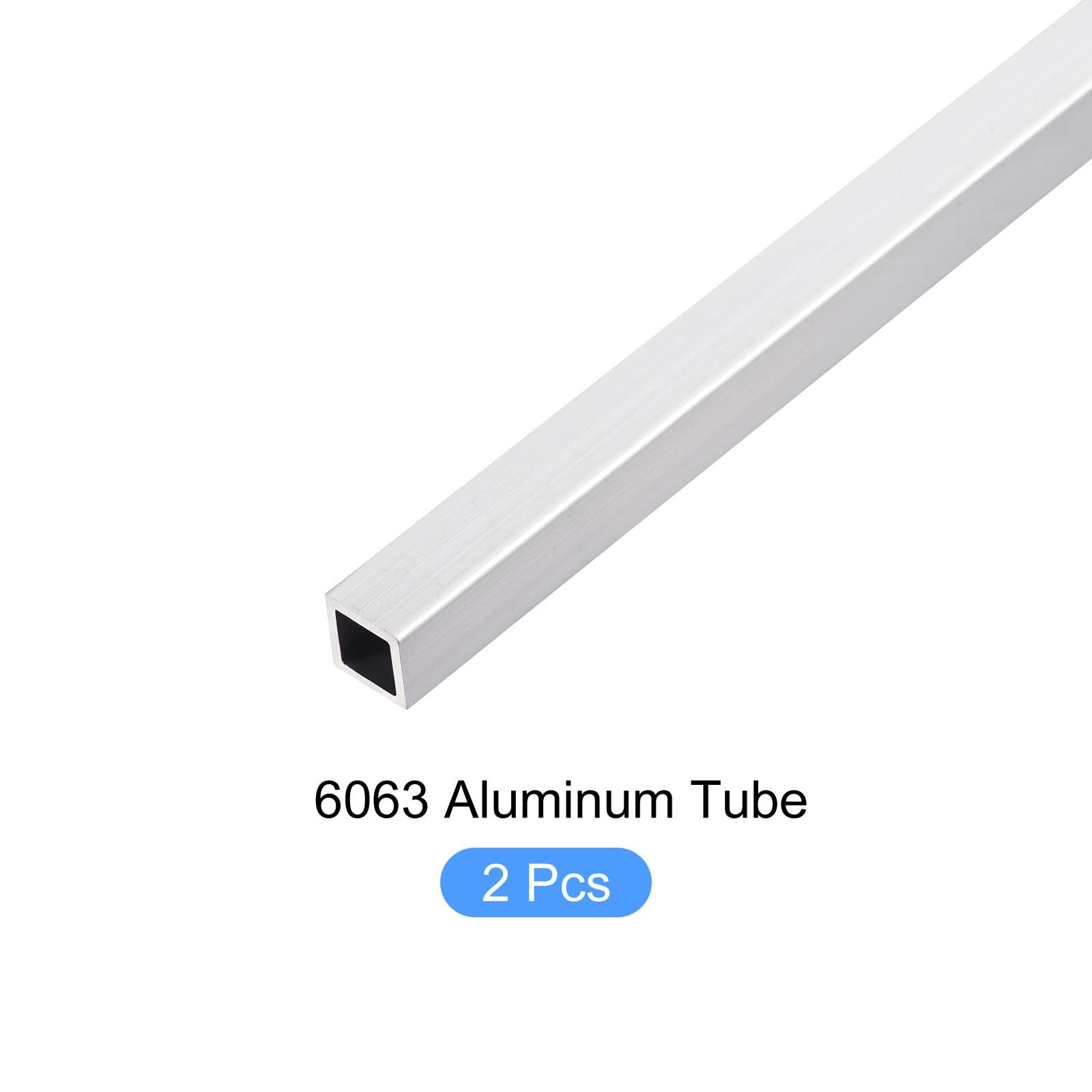 METALLIXITY Square Aluminum Tube (8mm x 8mm x 1mm x 200mm) 2Pcs, 6063 Aluminu…