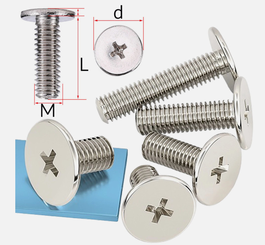 M2~M4 304 Stainless Steel CM Phillips Ultra Thin Flat Wafer Head Screw Bolt