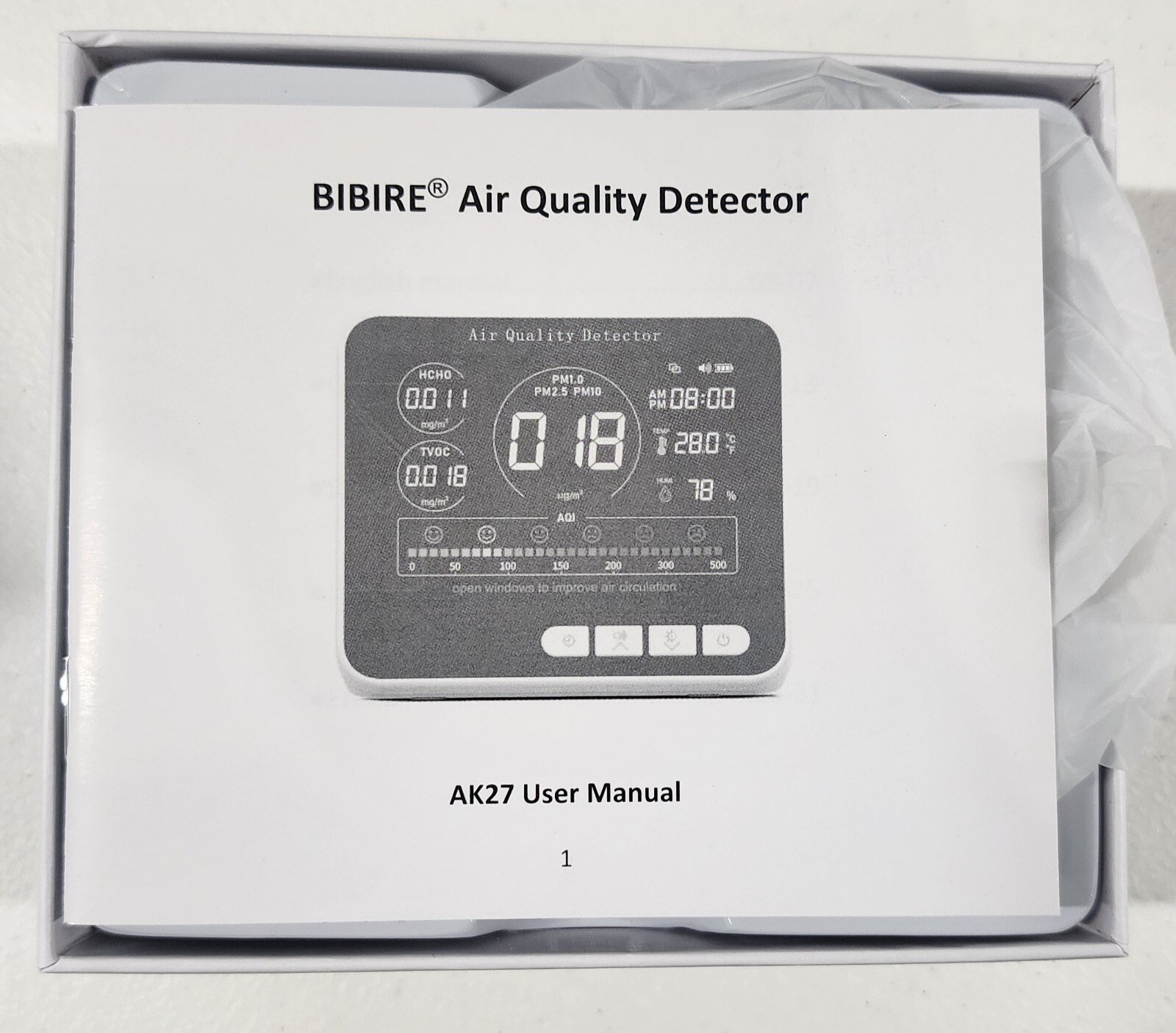 14 in 1 Air Quality Monitor Indoor with Beep Alarm, 6 AQI Air Quality Detector
