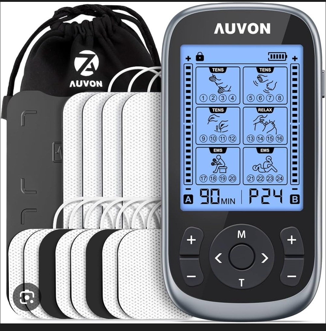 AUVON TENS EMS Unit Muscle Stimulator for Pain Relief – 24 Modes TA2224