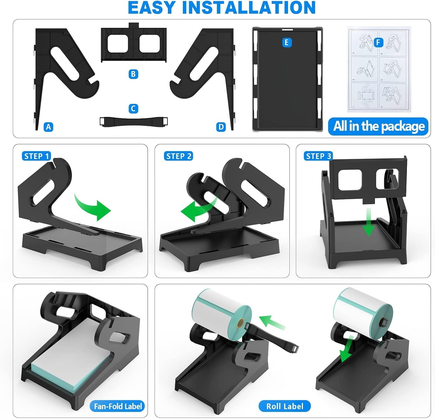 Thermal Label Storage Tray for Desktop Printers, Simple Assembly Required