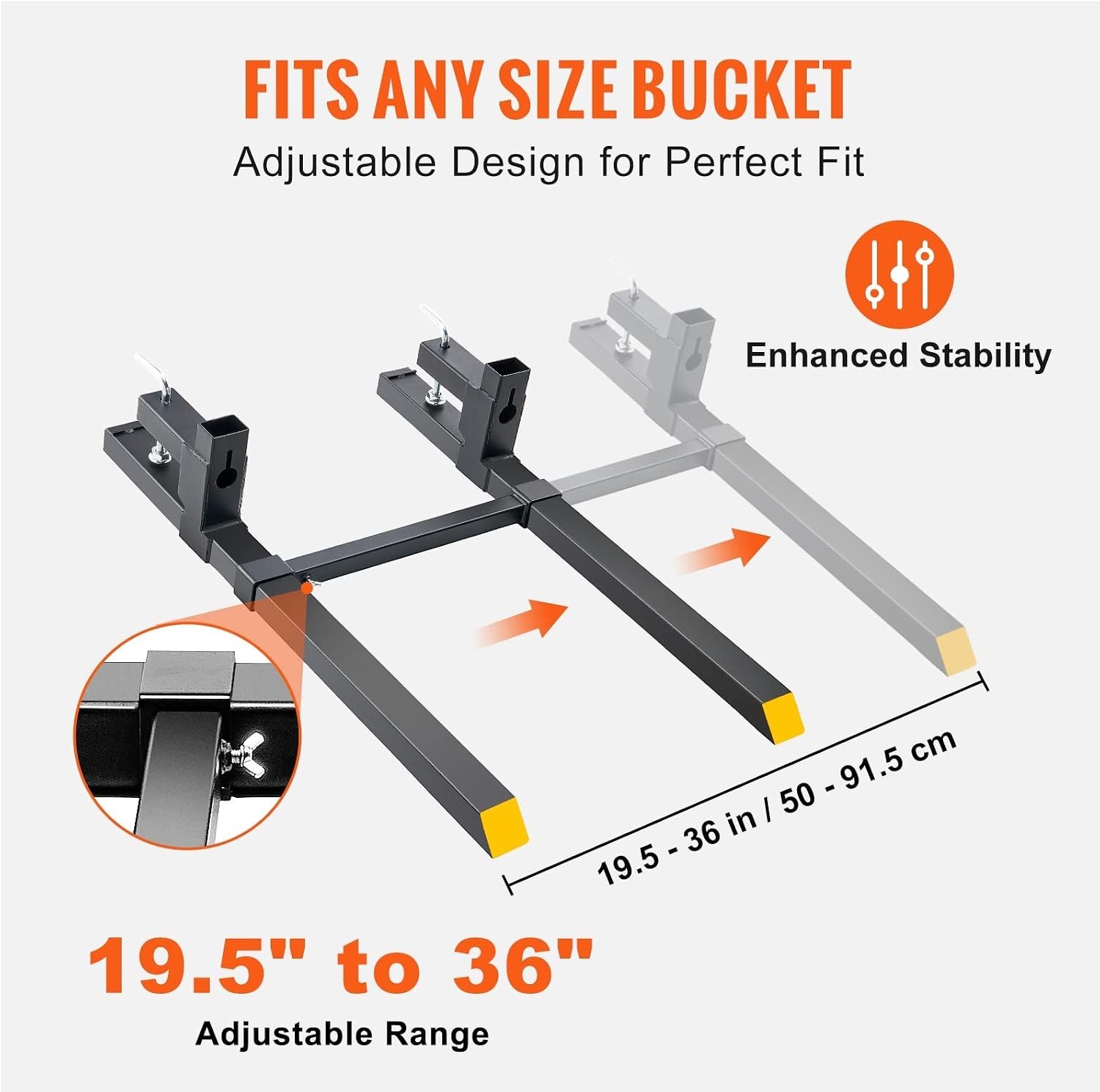 Vevor Clamp On Pallet Forks 2000 Lbs 43 Inch Tractor Bucket
