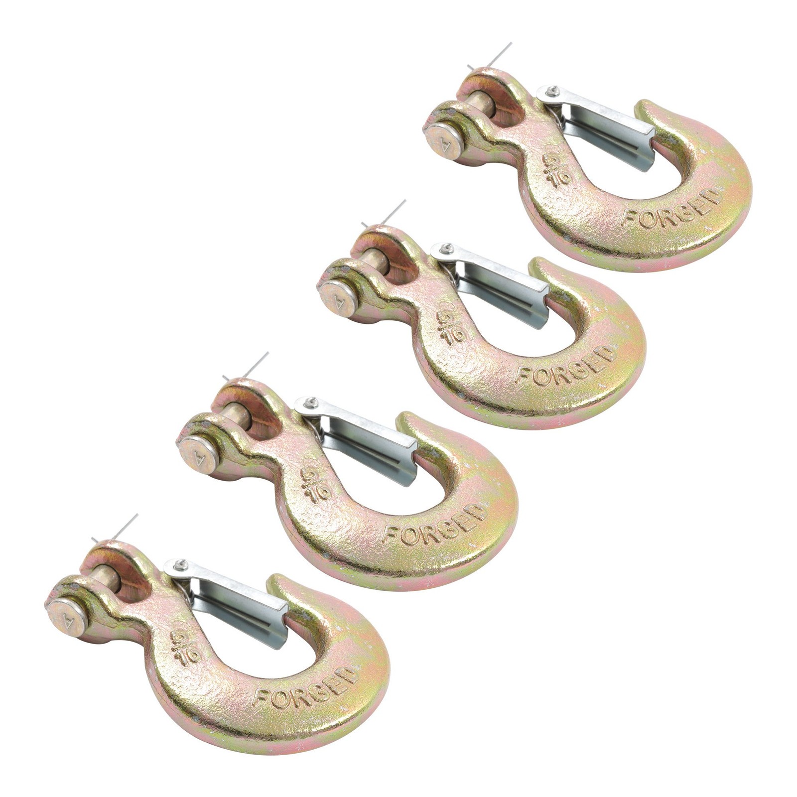 4 Pack 5/16″ G70 Chain Hook Clevis Slip Hook with Safety Latch 14000Lbs Capacity