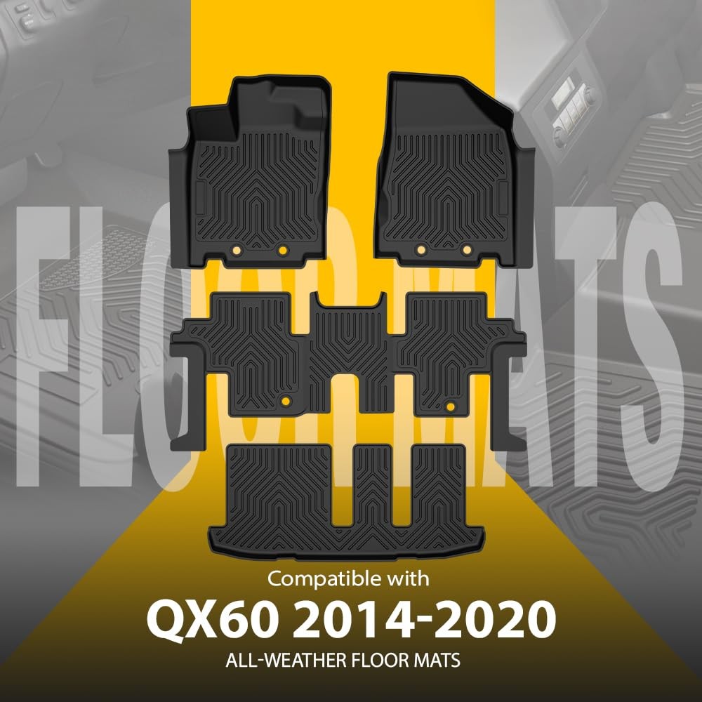 TPE Floor Mats Cargo Liners Infiniti QX60 2014-2020 4PCS All-Weather Protection