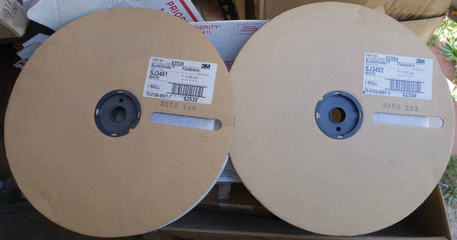 3M Nylon Hook & Loop Fastener 62539 62554 White 1 in x 50 yd, NOS