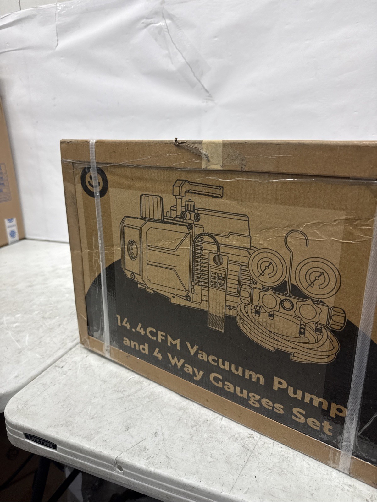 1.5 HP 14.4CFM Dual-Stage HVAC Vacuum Pump & AC Manifold Gauge Refrigeration Kit