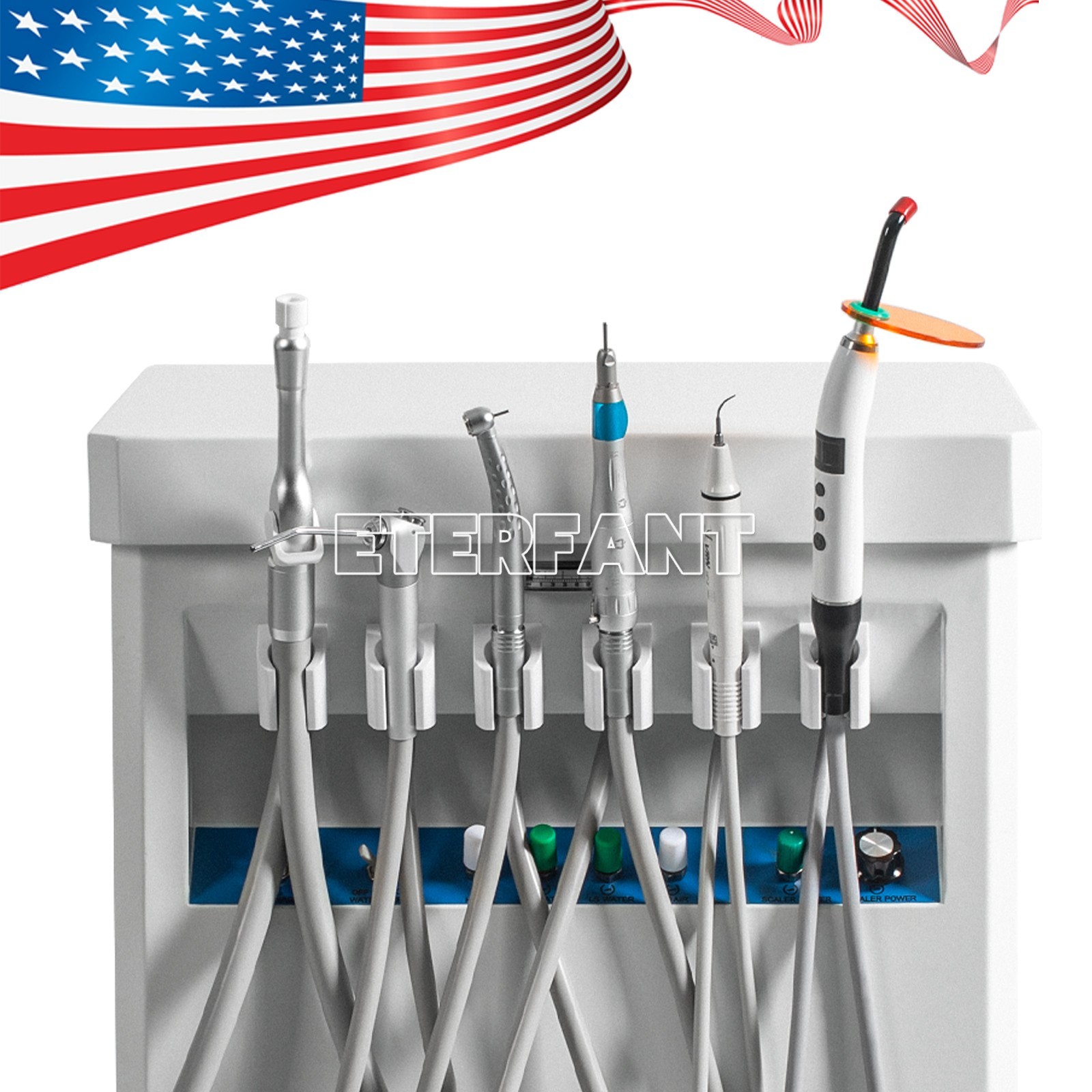 Dental Unit System with Built-in Air Compressor/Curing Light Ultrasonic Scales