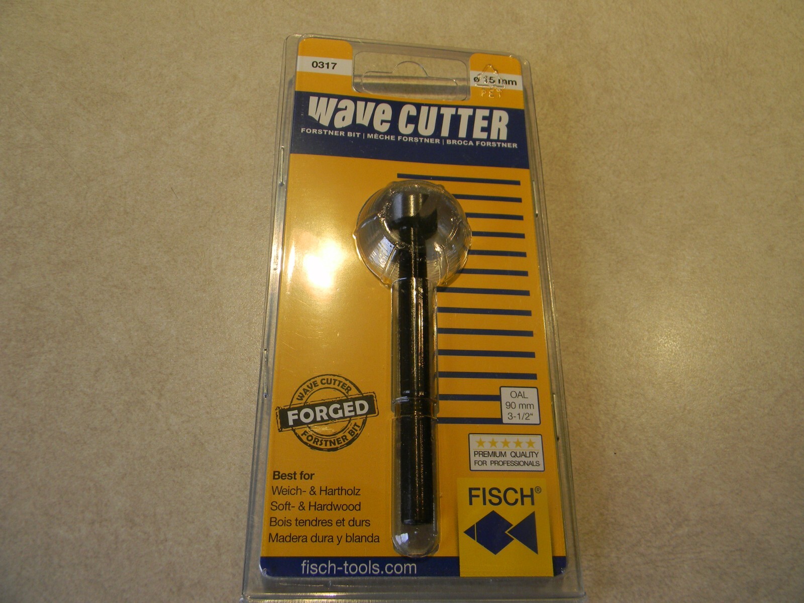15mm Fisch brand Black Shark forstner bit, Wave Cutter
