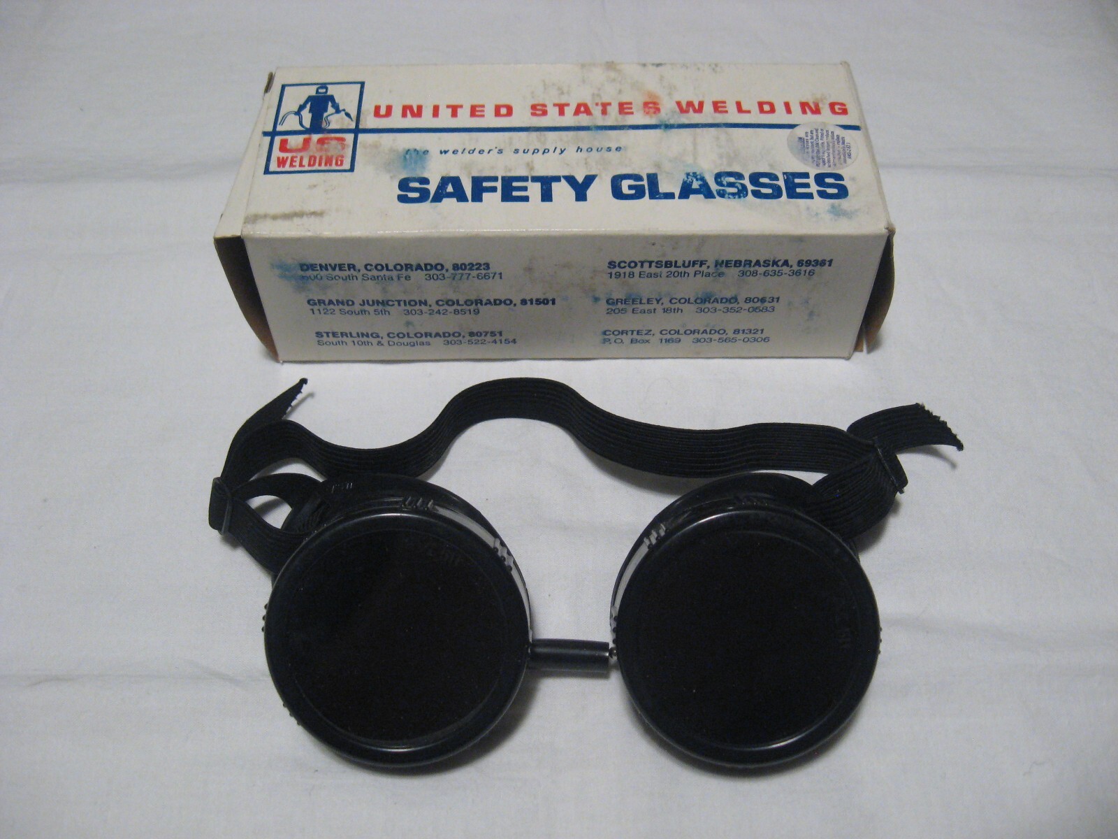 Vintage U.S. Welding Dark Green Lens Adjustable Safety Glasses/Goggles M-5H