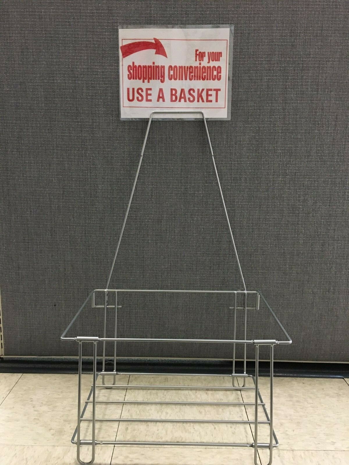 SHOPPING BASKETS «JUMBO SIZE» SET OF 12 WITH STAND/SIGN BLUE