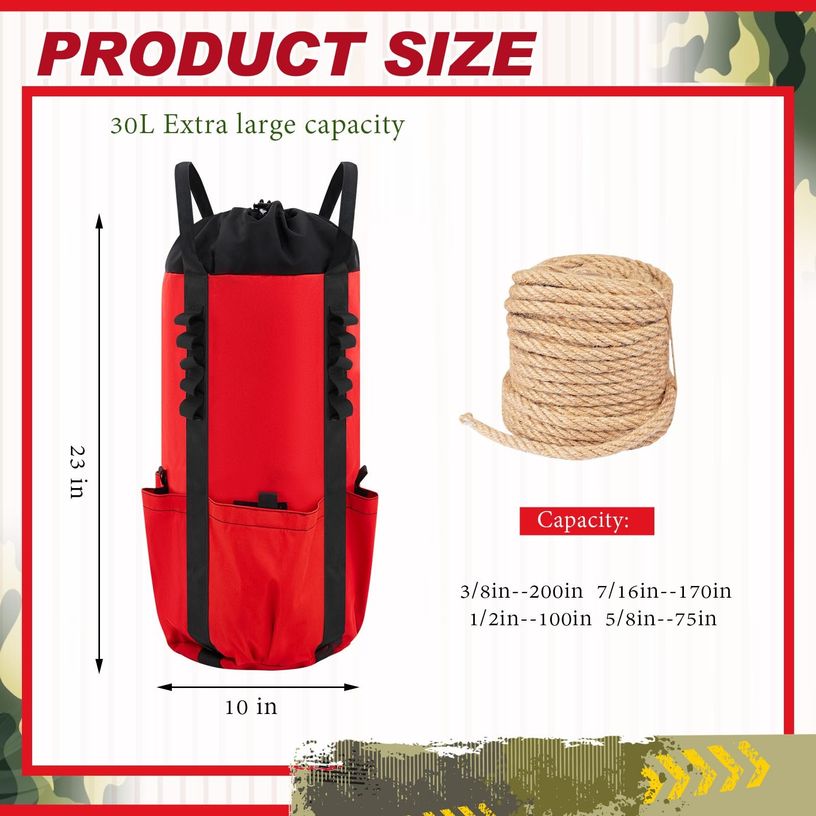 Arborist Rope Storage Bag 30l Tree Rock Climbing Rope Arborist Equipment Bucket
