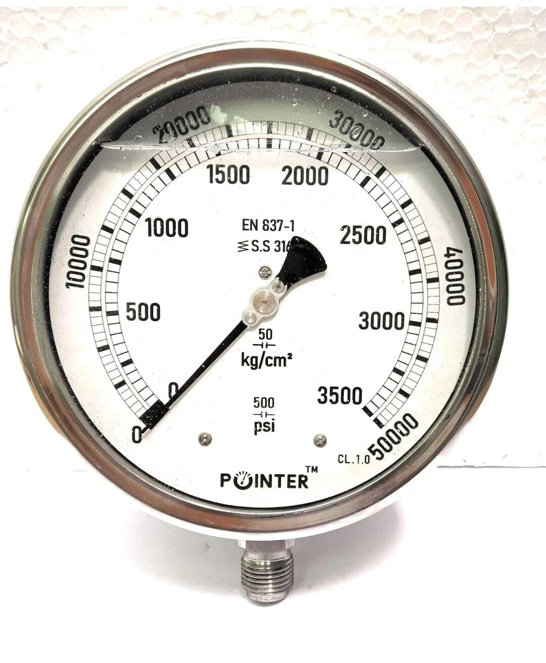 High Pressure Gauge Dual Scale Pointer 0-50000 PSI /0-3500 BAR 6″150MM Dial